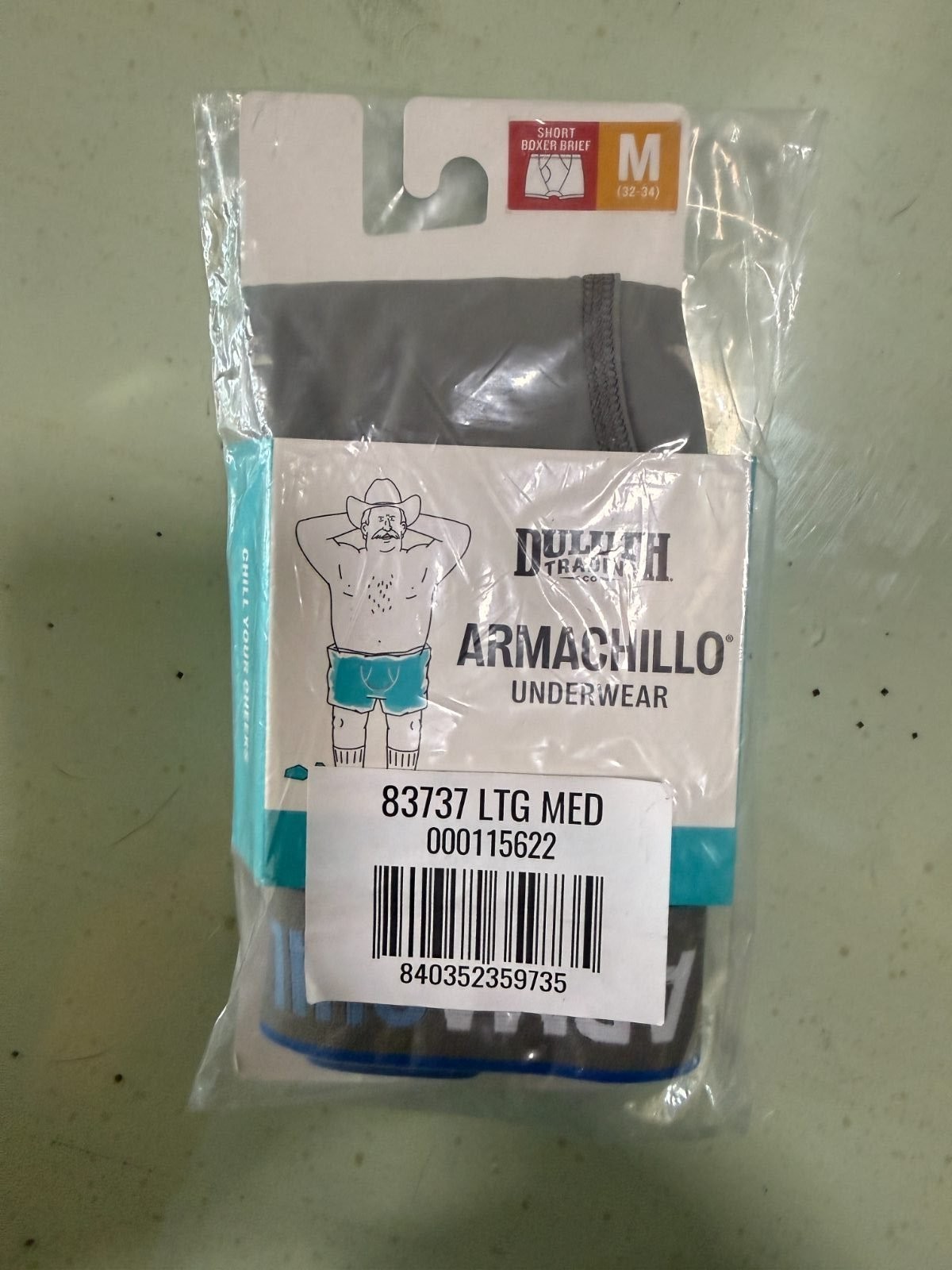 Duluth Trading Armachillo Cooling Short Boxer Briefs Men\'s M 32-34 Gray NWT
