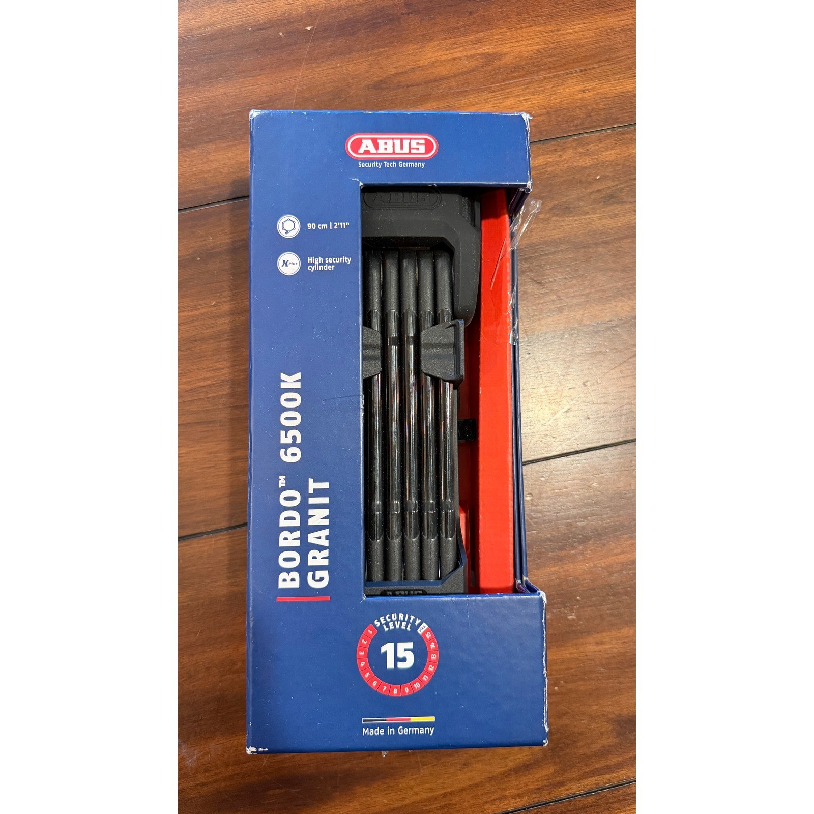 ABUS Bordo 6500K Granit Folding Bike Lock Security Level 15 Black 90cm
