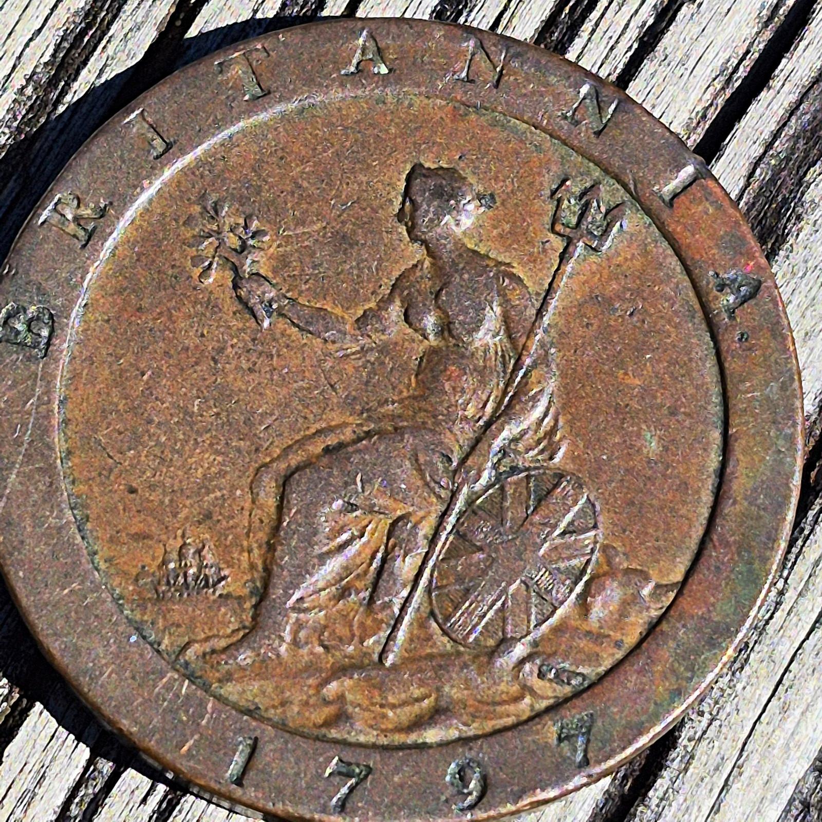 1797 Great Britain George III Cartwheel Penny Copper BN 0.999 KM#618(Britannia)