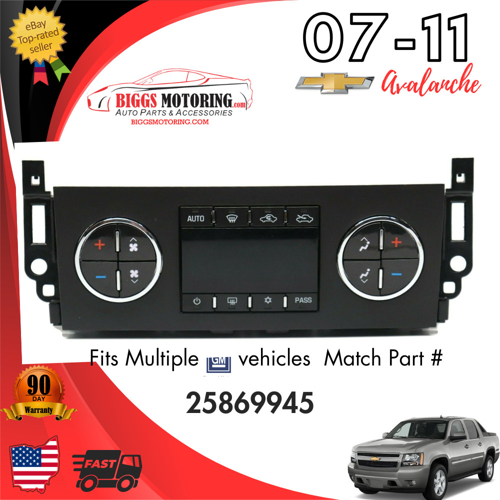 2007-2011 Chevy Avalanche Ac Heater Climate Control Unit 25869945