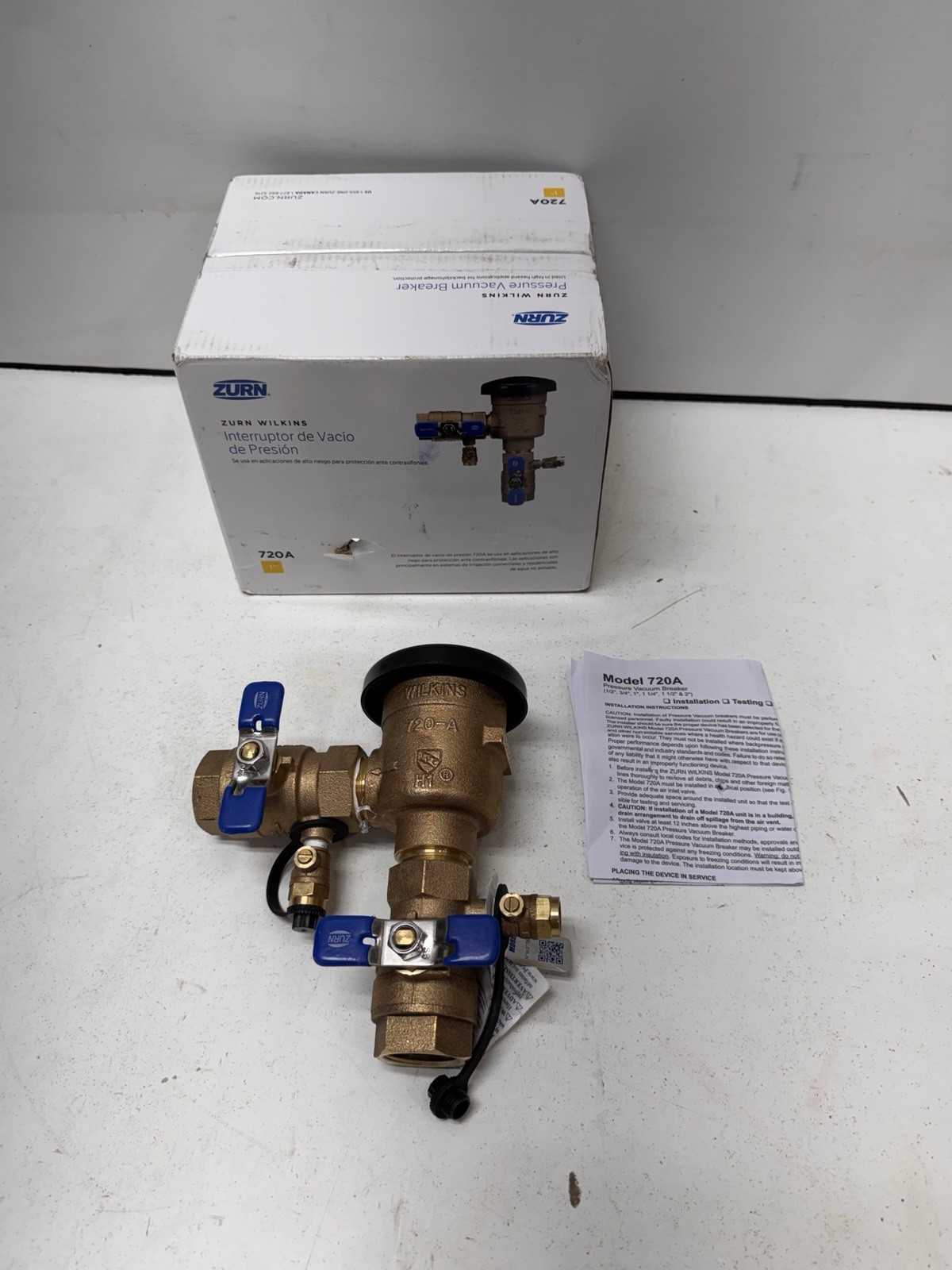 Zurn 34-720A Wilkins 3/4In. 150 PSI Pressure Vacuum Breaker Assembly