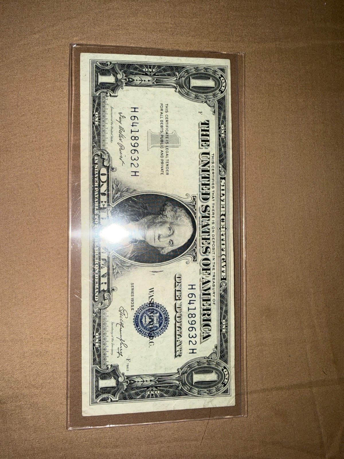 1935-E $1 One Dollar Silver Certificate Blue Seal Crispy No Motto Godless 1935-E $1 One Dollar Silver Certificate Blue Seal Crispy No Motto Godless