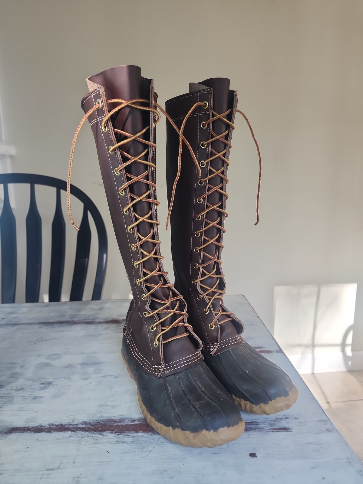Excellent Vintage LL Bean Maine Leather Hunting Shoe 16” Duck Boots 5M W7 1980s Excellent Vintage LL Bean Maine Leather Hunting Shoe 16” Duck Boots 5M W7 1980s