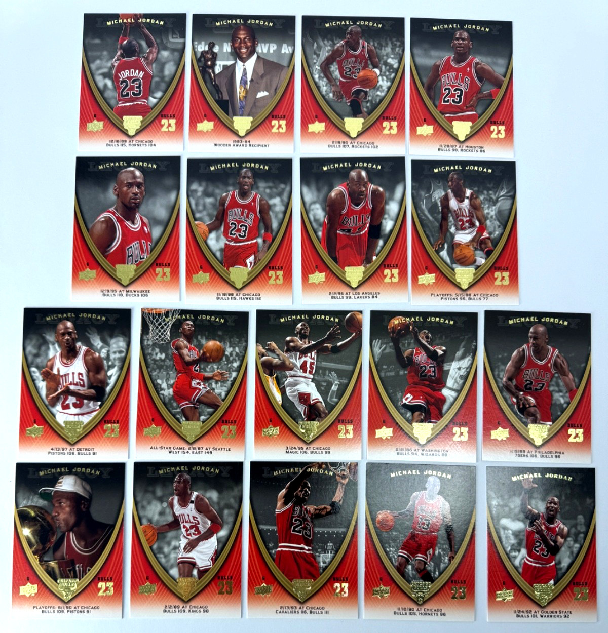 Upper Deck MICHAEL JORDAN Legacy 2008-09 Card Lot (18) NBA Legend - The GOAT