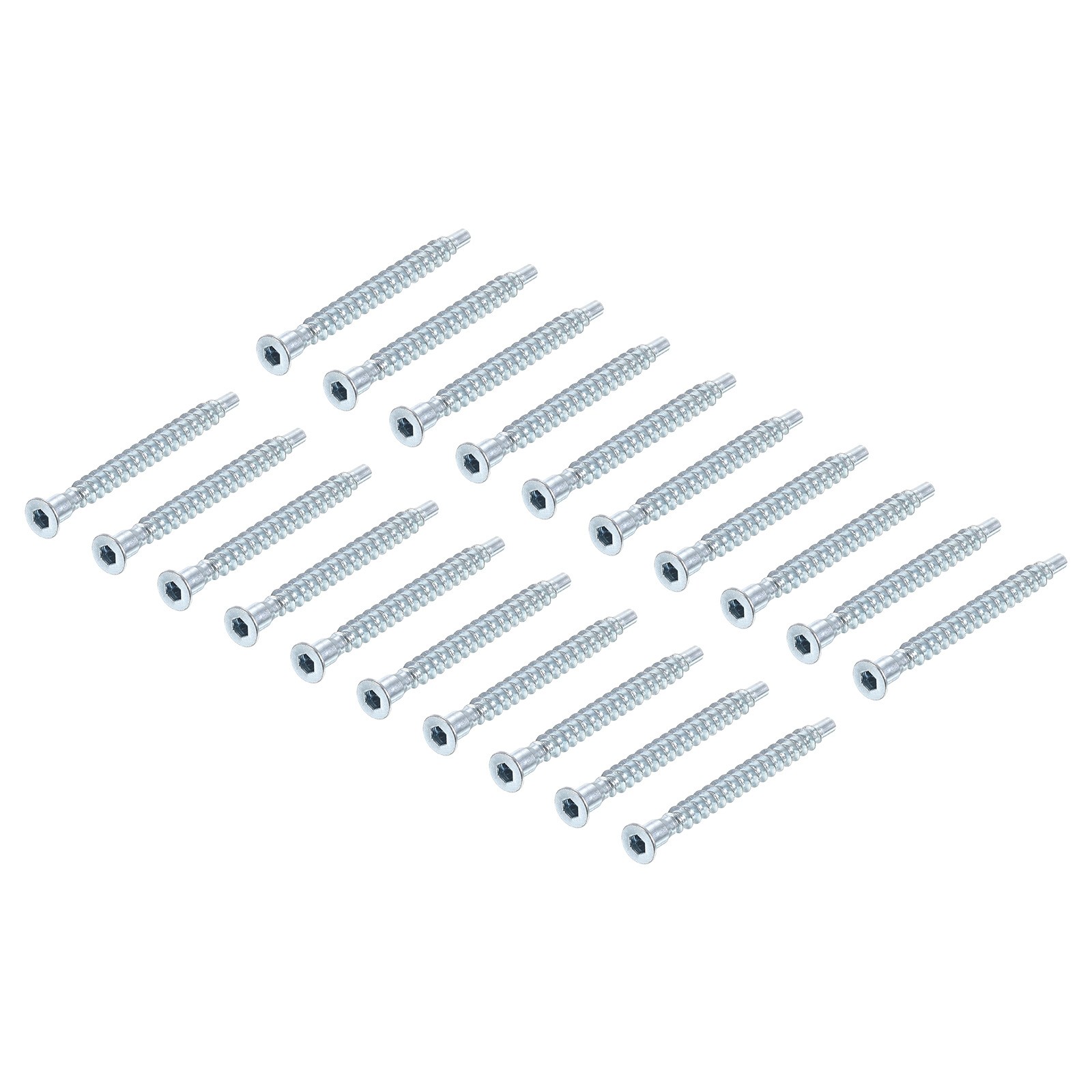 Furniture Confirmat Screw 7x70mm Hex Socket Wood Screws Zinc Plated 50pcs