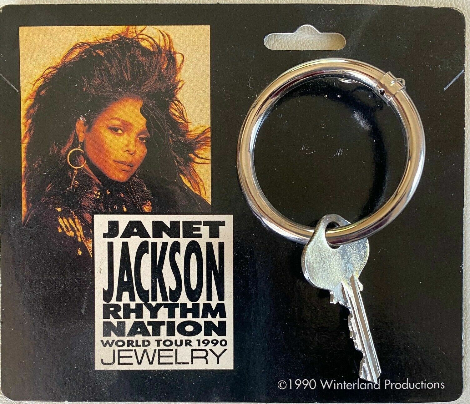 Janet Jackson 1989 Rhythm Nation RARE Key Hoop Earring Vintage Janet Jackson 1989 Rhythm Nation RARE Key Hoop Earring Vintage