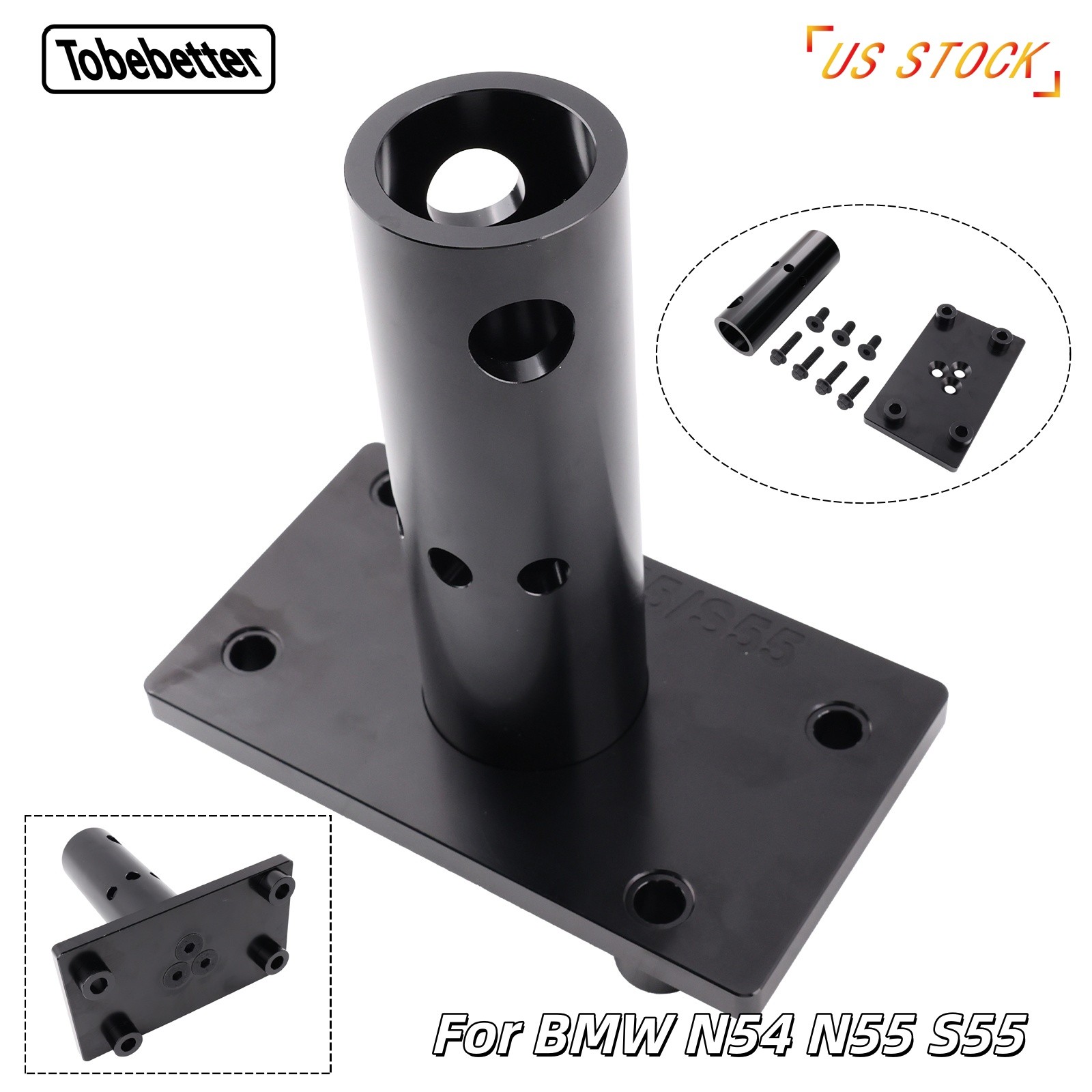 For BMW N54 N55 S55 Heavy-Duty Billet Aluminum Engine Safe Stand Adapter Plate