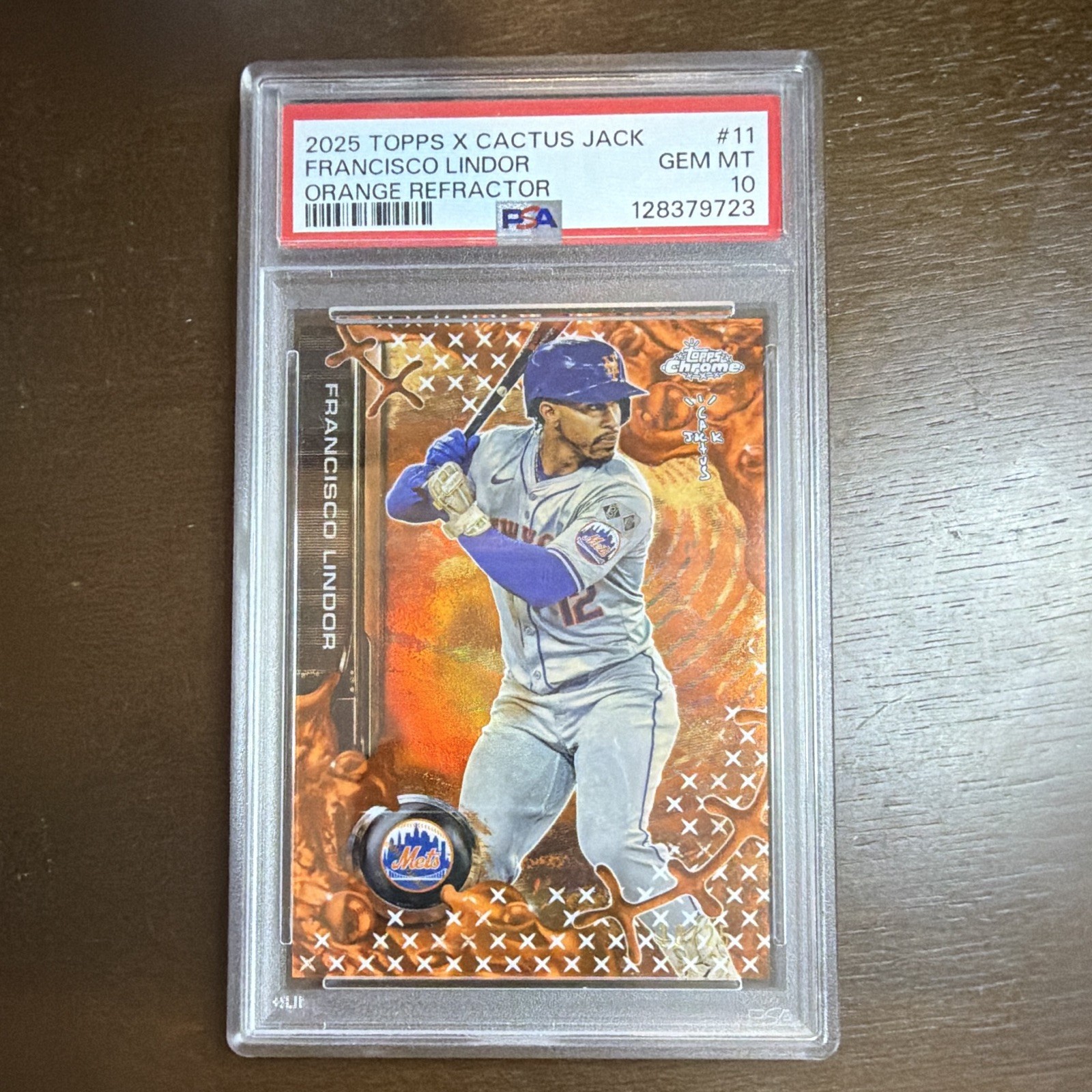 Topps 2025 x Cactus Jack Francisco Lindor Orange Ref #11 PSA 10 128379723 Topps 2025 x Cactus Jack Francisco Lindor Orange Ref #11 PSA 10 128379723