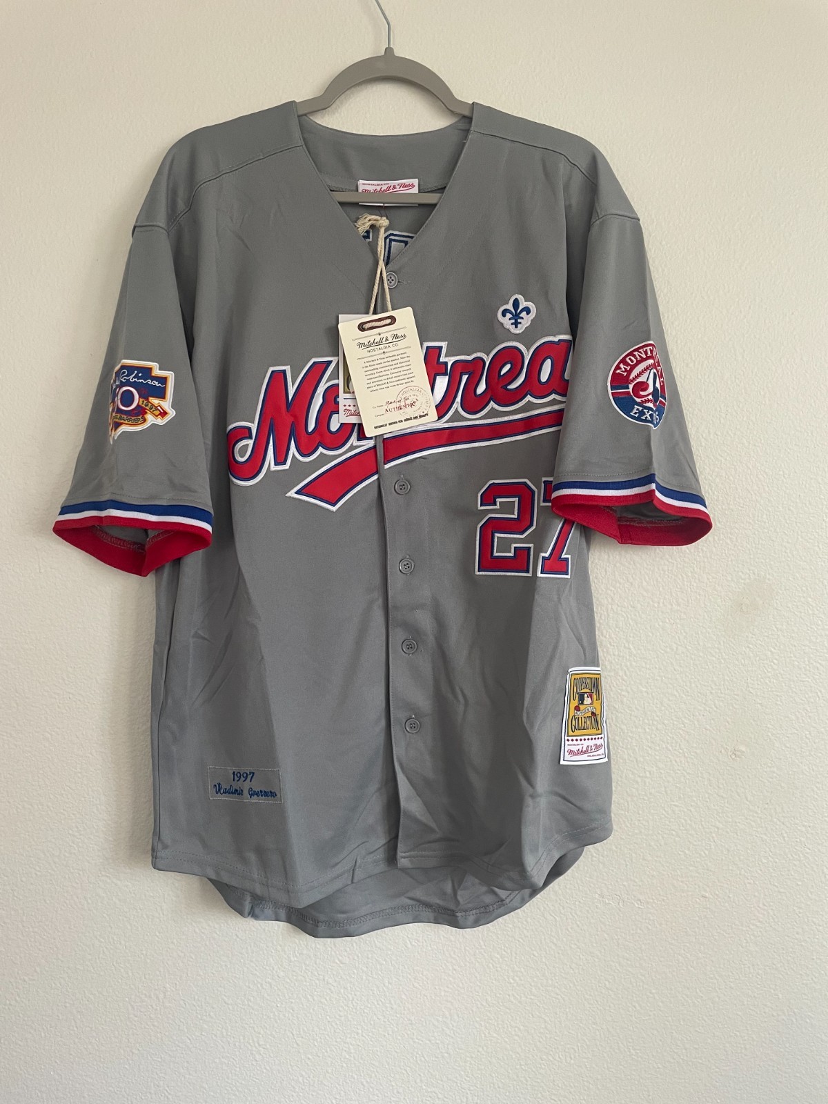 Vintage Vladimir Guerrero jr jersey Montreal Expos Gray Men's size Canada