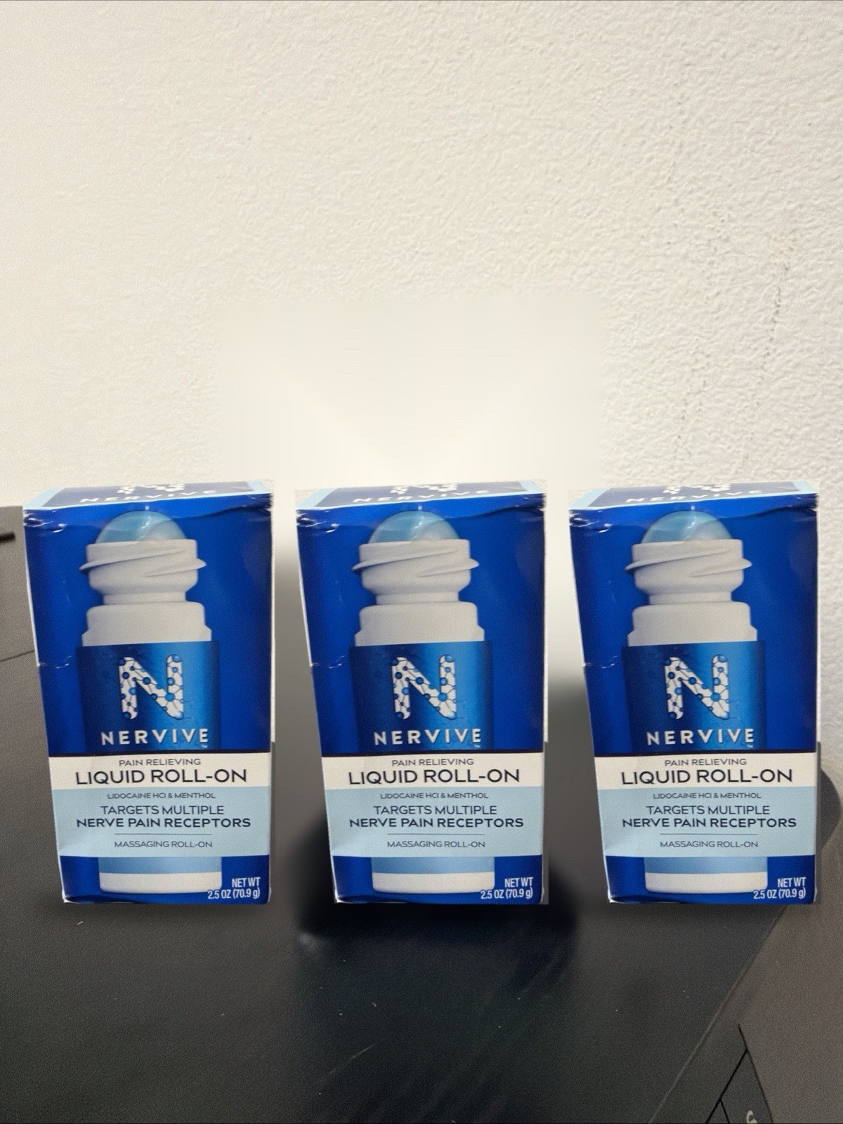 (3) Nervive Nerve Care, Pain Relieving Roll On Liquid Exp. 1/28