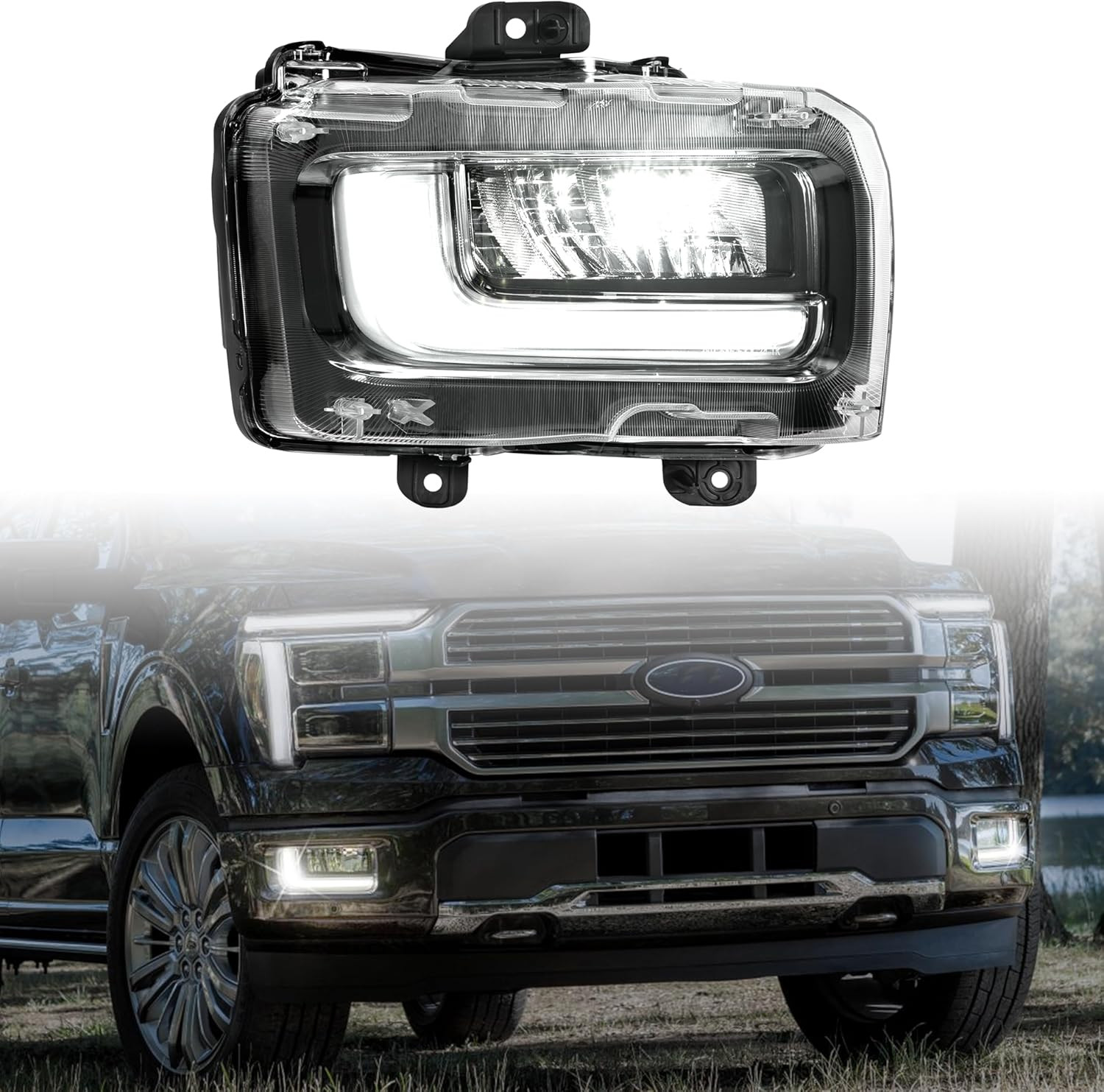 2024-25 F150 King Ranch/Platinum Right LED Fog Light–Compatible