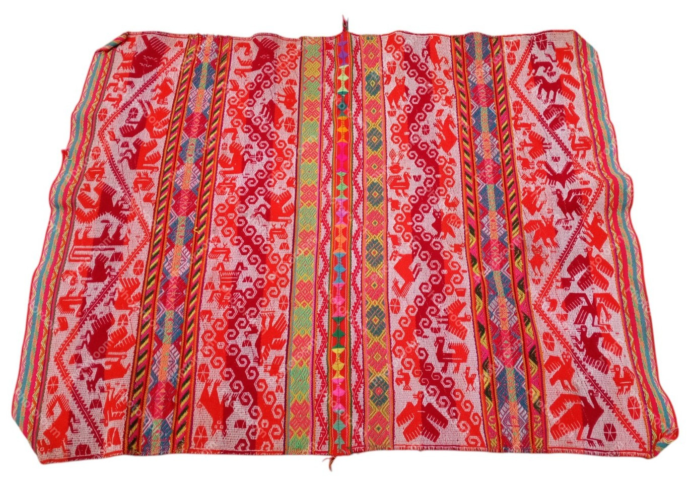 Aguayo Peruvian Andean Woven Wool Geometric Figures Cusco Region