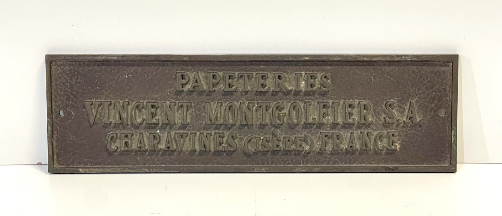 Vintage Antique French Bronze Business Advertisement Sign Building Plaque Vintage Antique French Bronze Business Advertisement Sign Building Plaque