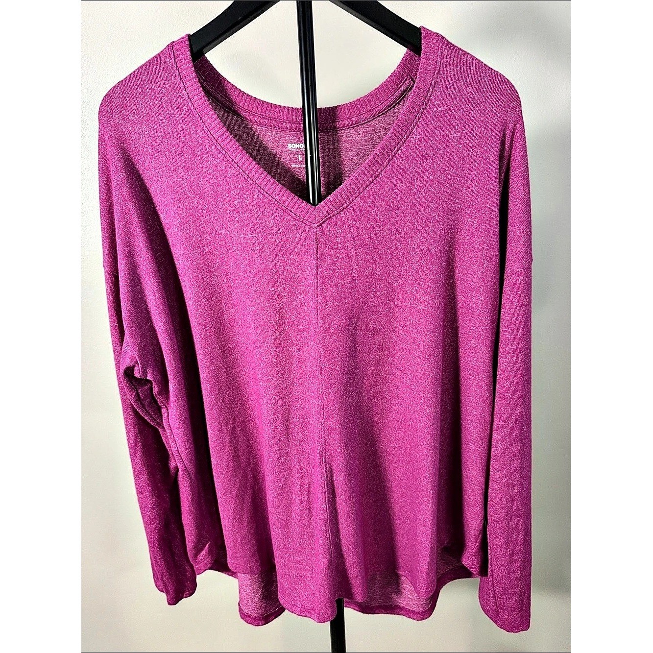 SONOMA Pink V-Neck Long Sleeve Tunic size L NWT
