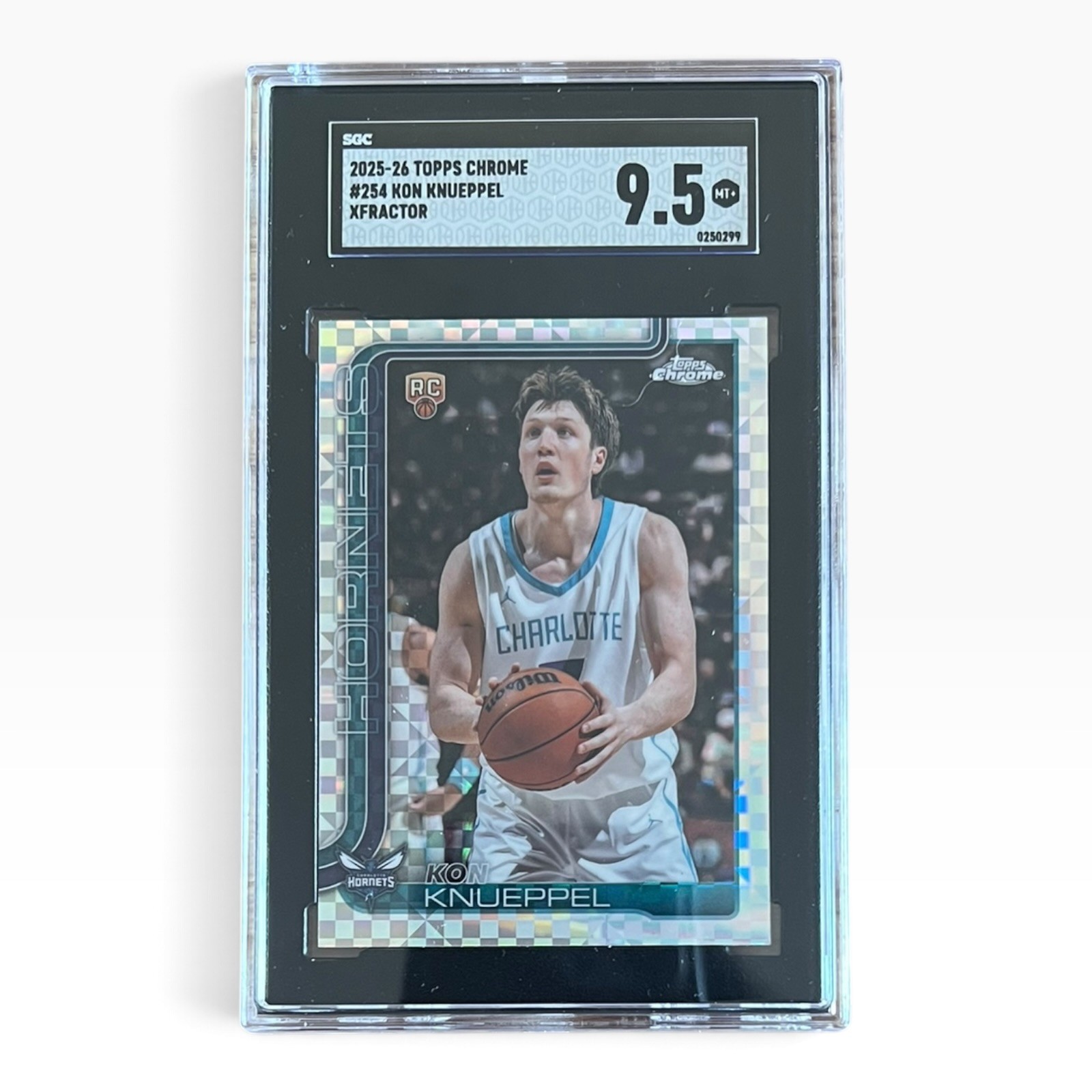 2025-26 Topps Chrome - Kon Knueppel #254 X-Fractor (RC) SGC 9 .5 Hornets SP