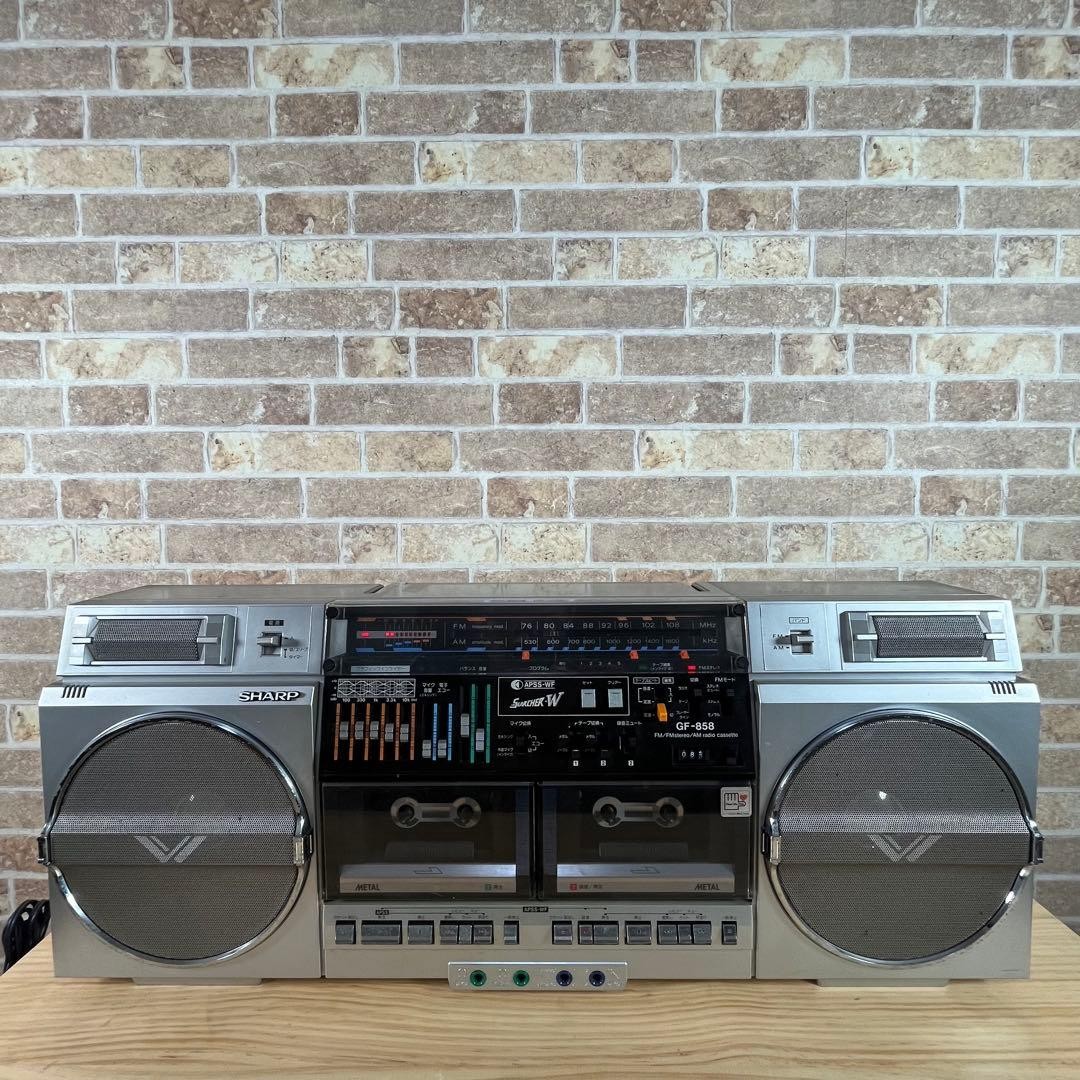 Sharp GF-858 Searcher-W Radio Cassette Recorder BOOMBOX Tested Working Japan