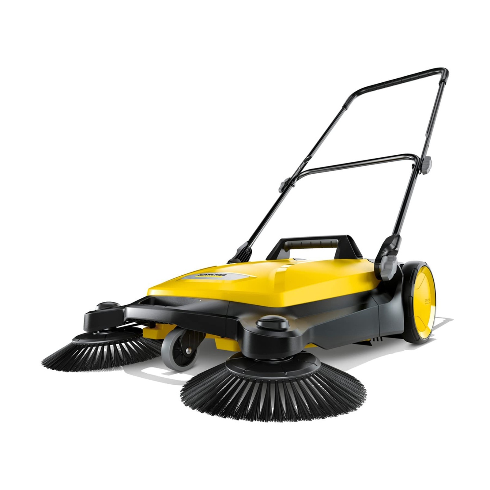 Karcher S 4 Twin Walk-Behind Outdoor Hand Push Floor Sweeper - 5.25 Gallon Capac