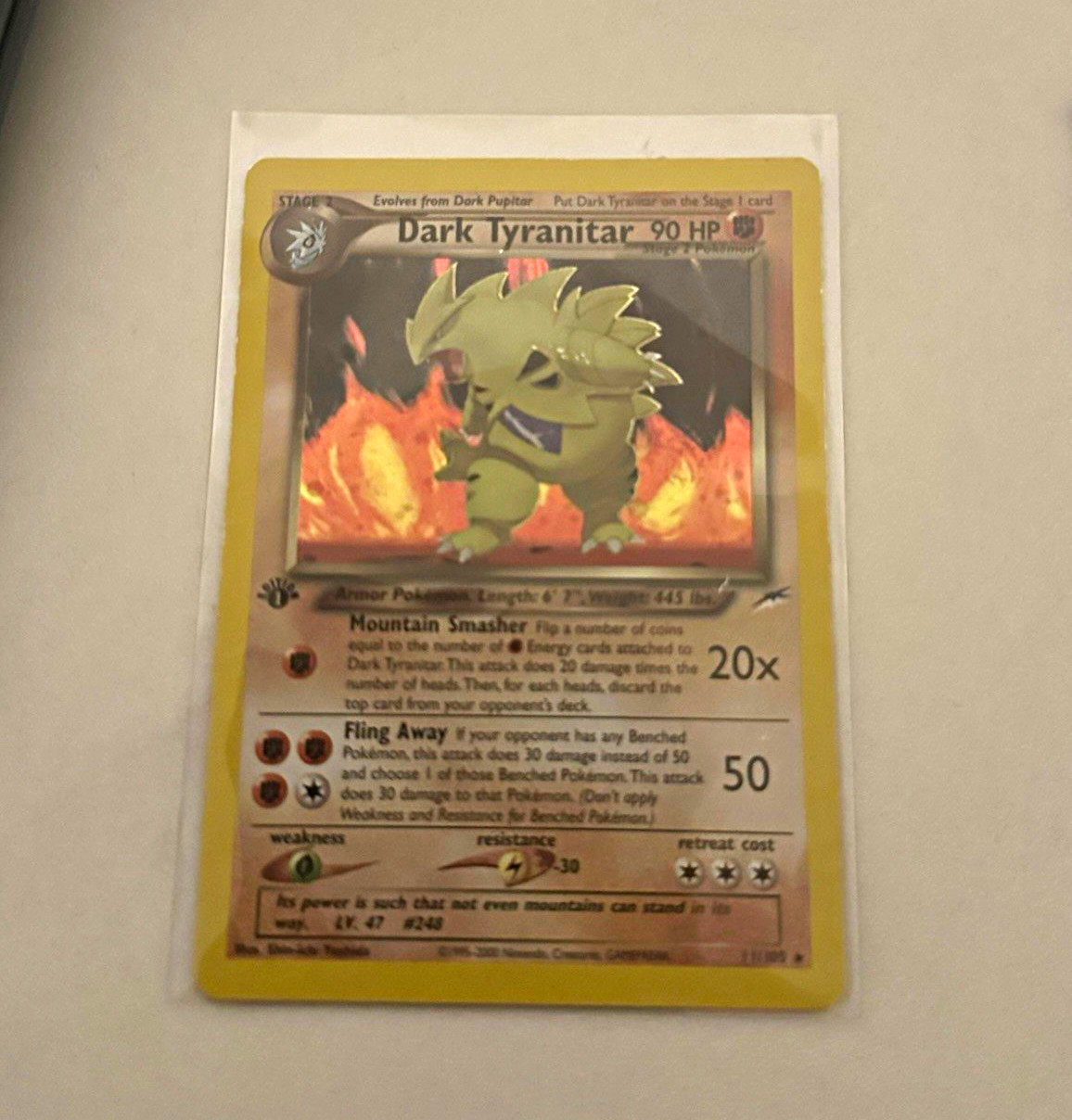 Pokemon Dark Tyranitar 11/105 Neo Destiny Holo;Unlimited 1st EDITION (W/SWIRL)