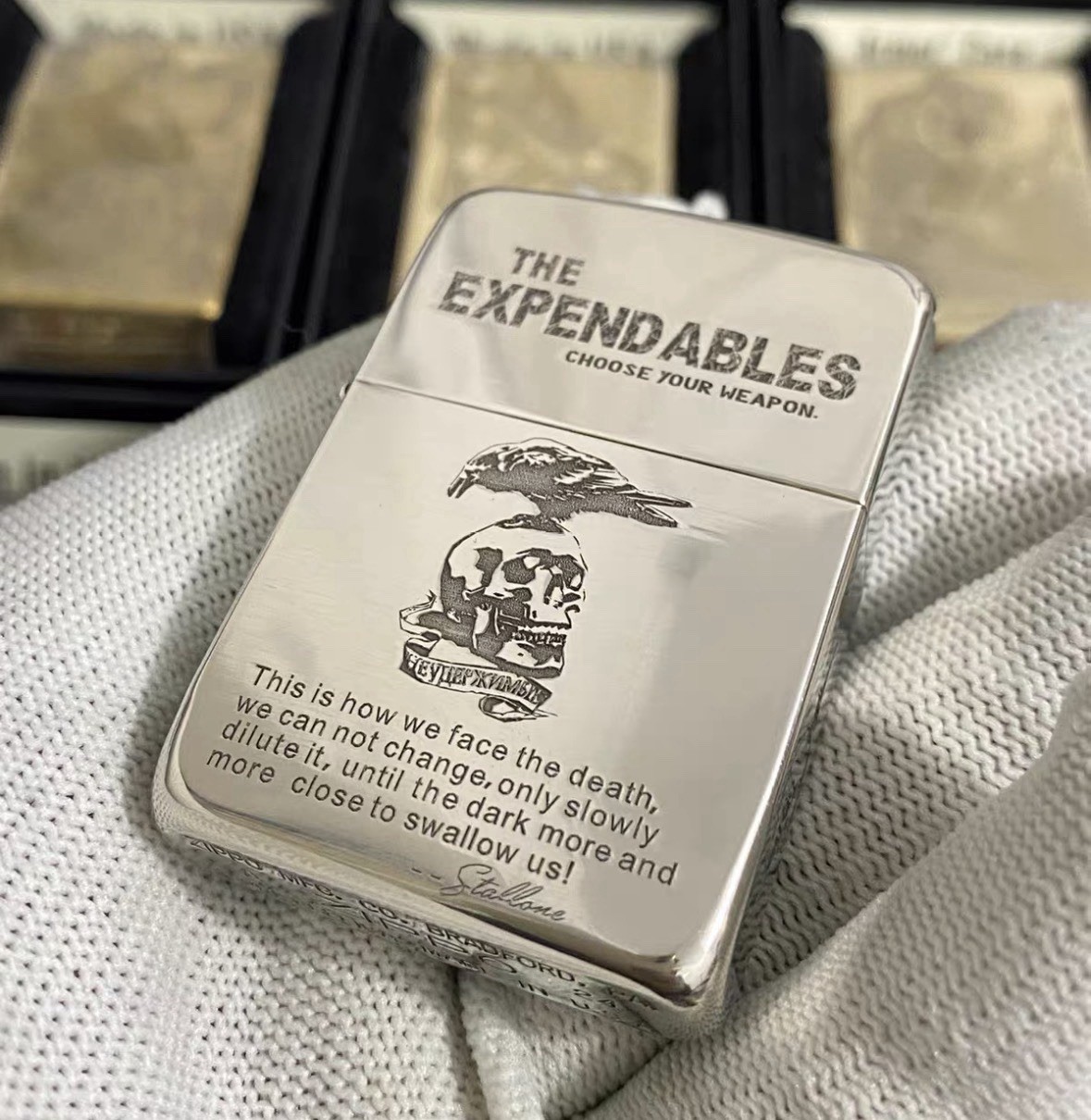 The Expendables Skull Military Silver Zippo Lighter Collectible The Expendables Skull Military Silver Zippo Lighter Collectible