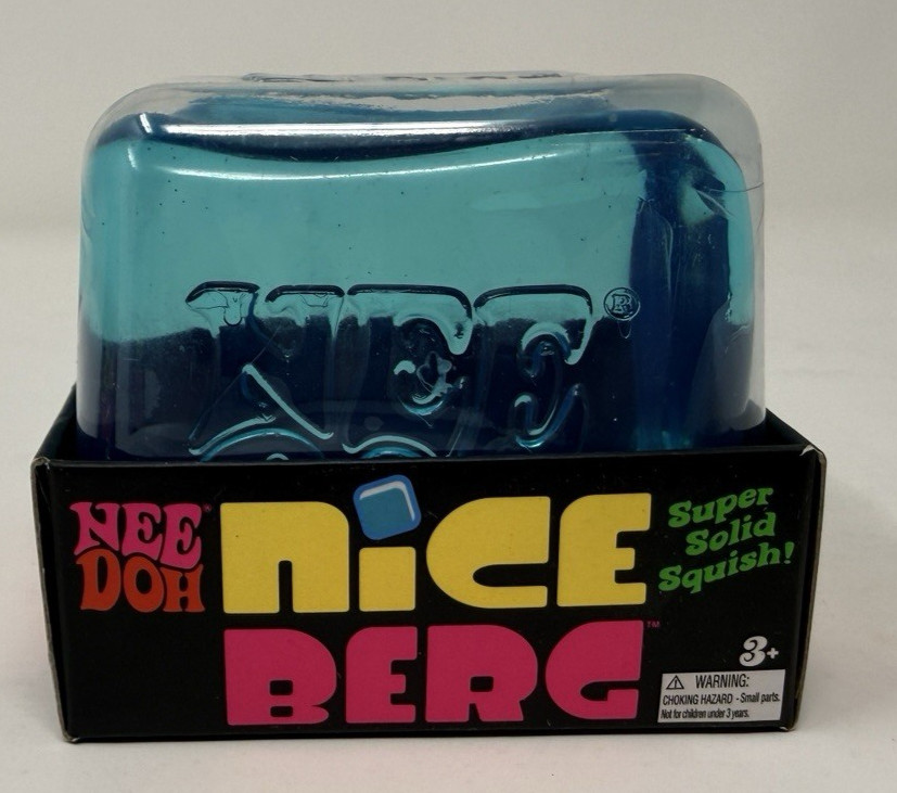 NeeDoh Nice Berg Blue XL Giant Nee Doh Niceberg Solid Squish Cube Block - NEW