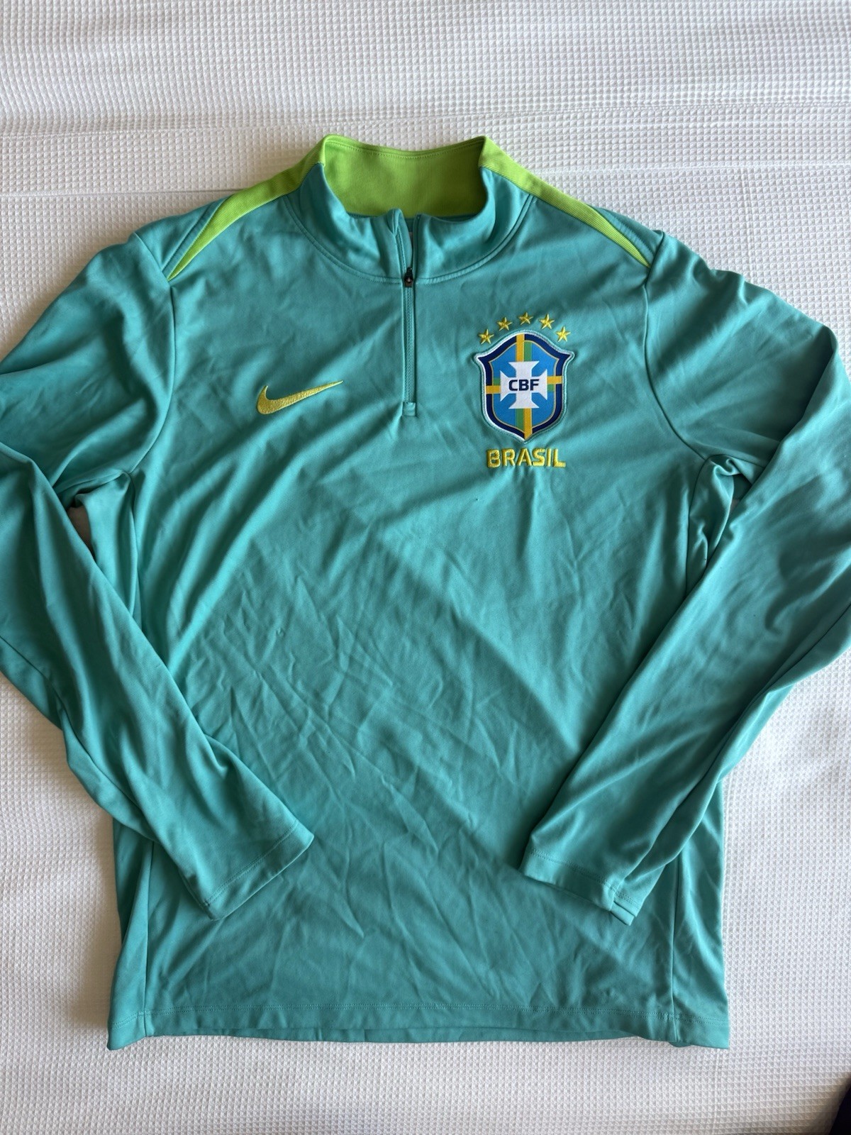 Nike Brazil CBF Dri-FIT 1/4 Zip Soccer Training Top Men’s Size Large