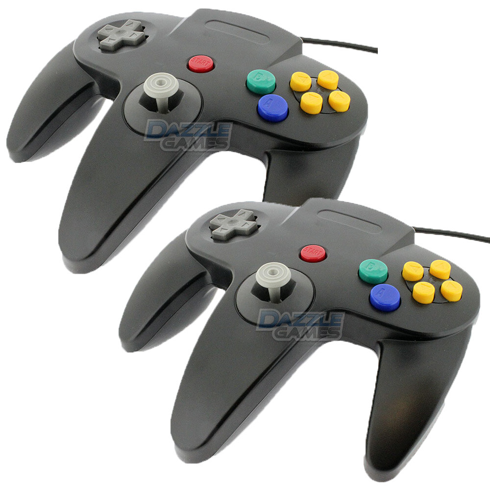 2x Wired Controller Compatible With Nintendo 64 N64 Joystick Video Game Console