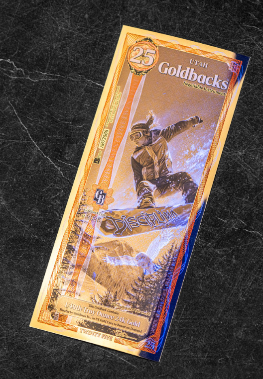 NEW UTAH 25 ALPHA Goldback Aurum Gold Foil Note 1/40 oz 24kt .999 Fine IN STOCK NEW UTAH 25 ALPHA Goldback Aurum Gold Foil Note 1/40 oz 24kt .999 Fine IN STOCK