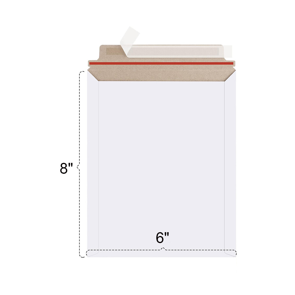 100-400 White Flat Photo Mailers Document Envelopes Cardboard Self Seal Mailer