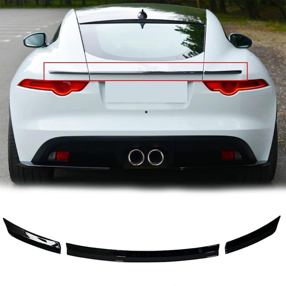 Rear Trunk Spoiler for Jaguar F-Type Coupe 2014-2020 3 Pcs Duckbill Glossy Black