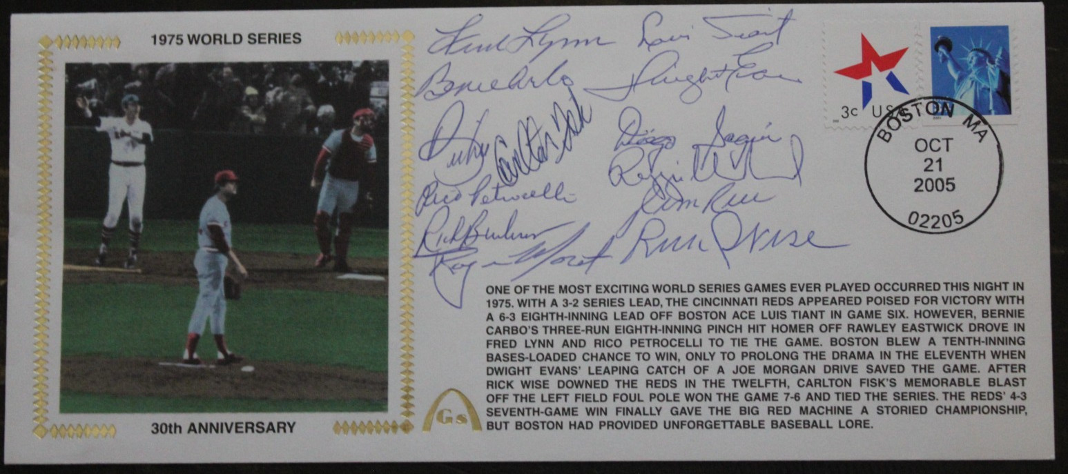 1975 BOSTON RED SOX WORLD SERIES 30TH ANNIVERSARY AUTO\'D FIRST DAY COVER RICE+++
