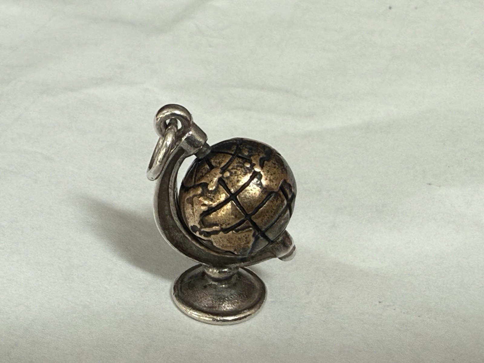 James Avery 925 Sterling Silver & Bronze Globe Signed you mean the world to me James Avery 925 Sterling Silver & Bronze Globe Signed you mean the world to me