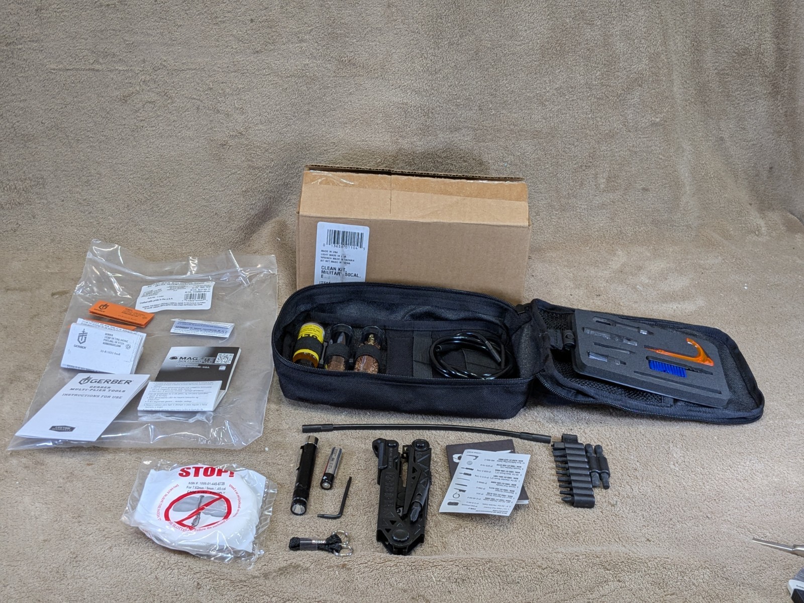 Otis Gerber 22-01104 Gun Cleaning Kit Multi-Tool For Military 50 Caliber