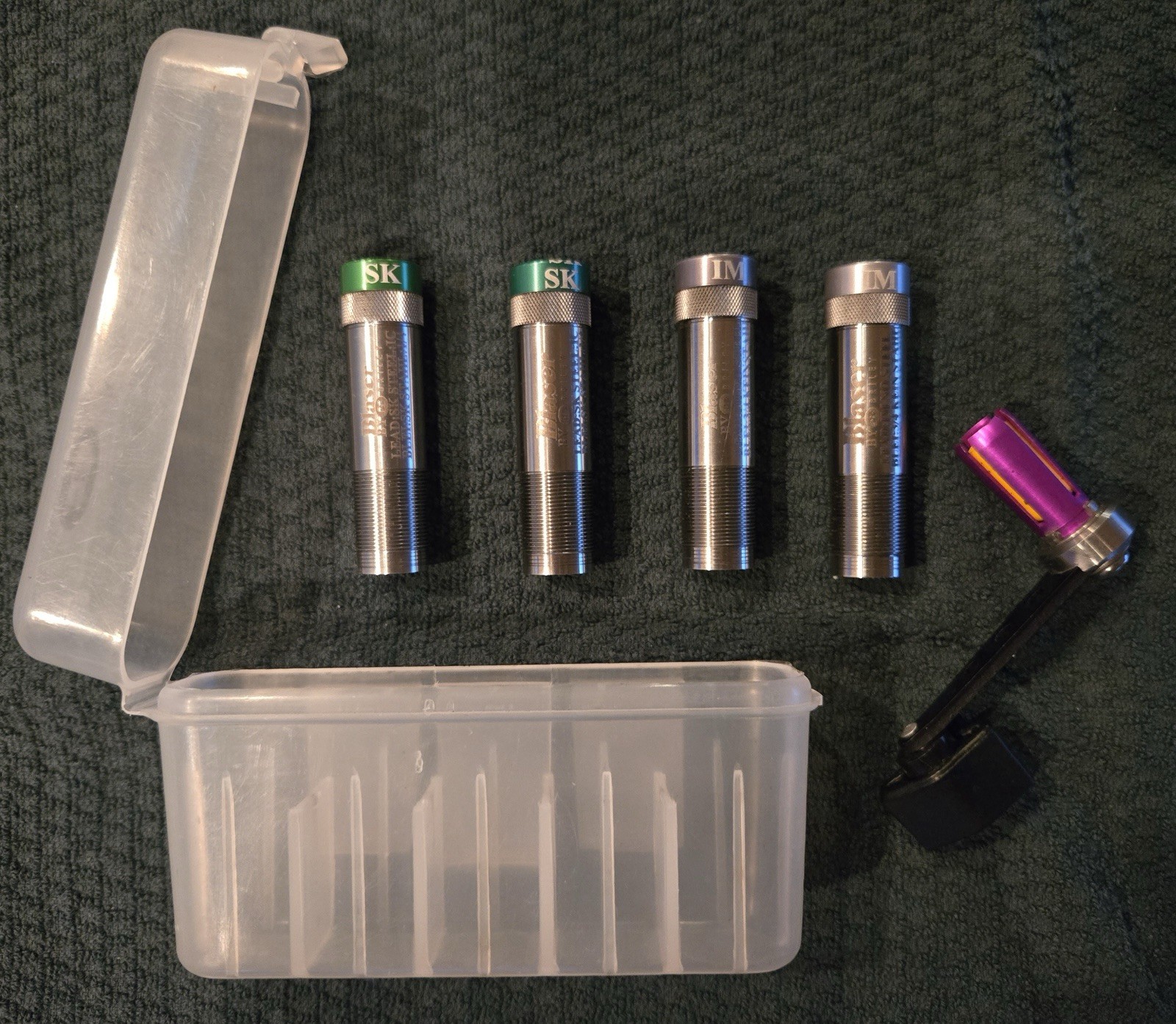 Four Briley Spectrum Choke Tubes for Blaser in 28 gauge w/ Case & Wrench