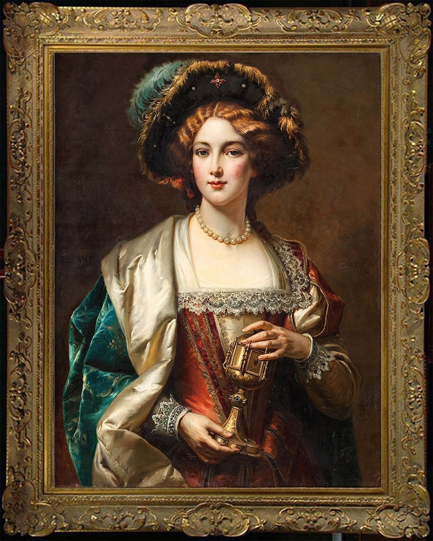 Hand Painted Oil Painting Old Master-Art Antique style female Noblewoman Canvas Hand Painted Oil Painting Old Master-Art Antique style female Noblewoman Canvas
