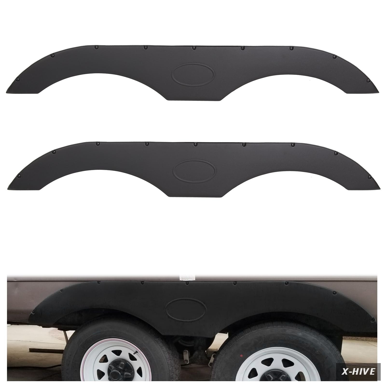 Fenders Plastic 1 HECASA Pair Tandem Trailer Fender Skirts RVs Campers Trailers