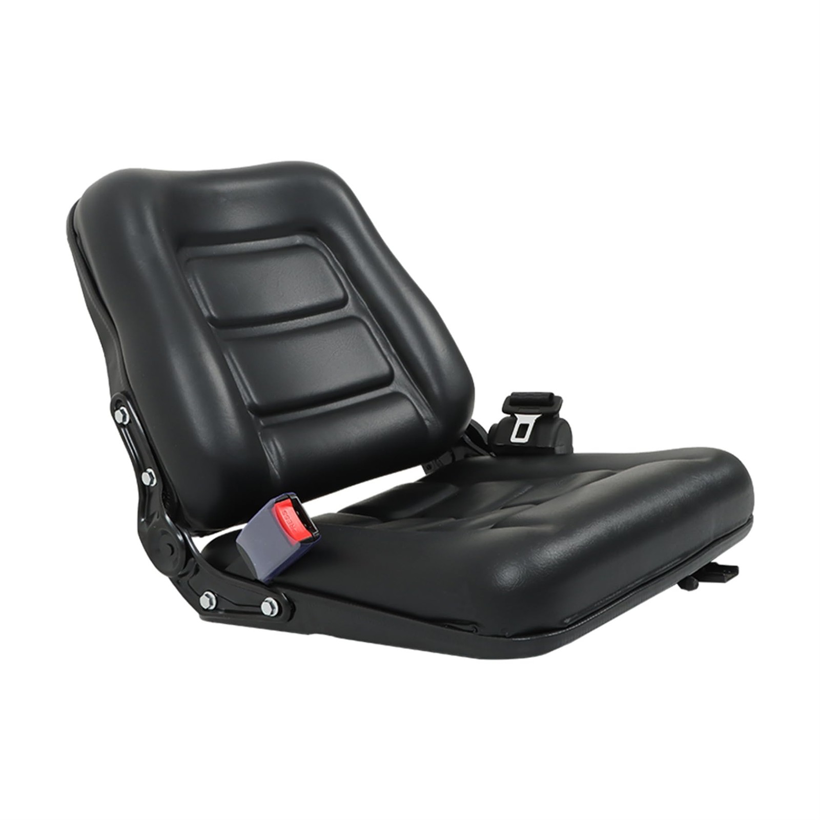 Universal Folding Forklift Seat Adjustable Backrest Safety Belt Sliding Tractor