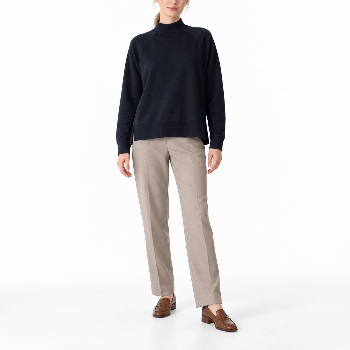 Eileen Fisher NWT Garment-Dyed Organic Cotton Terry High Neck Top, Size XXS-3X Eileen Fisher NWT Garment-Dyed Organic Cotton Terry High Neck Top, Size XXS-3X