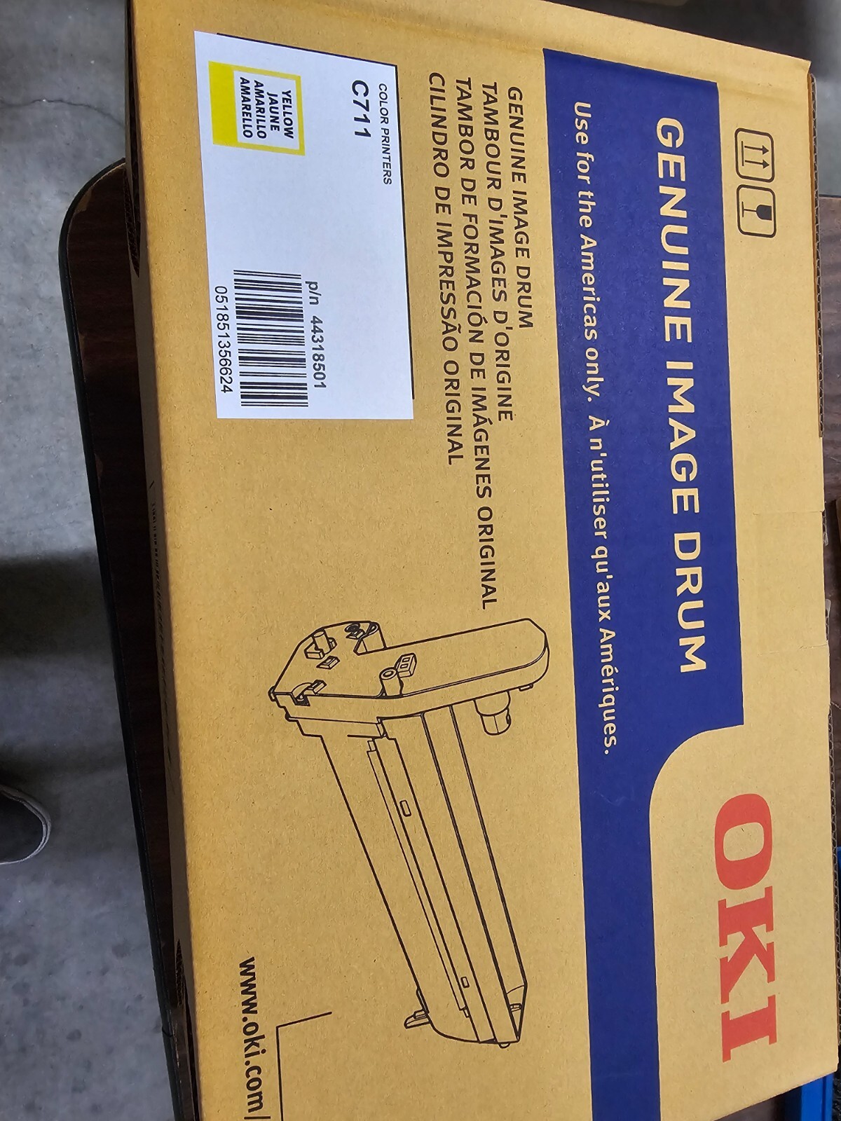Genuine OKI 44318501 Yellow Imaging Drum for C711 Color Printers Genuine OKI 44318501 Yellow Imaging Drum for C711 Color Printers
