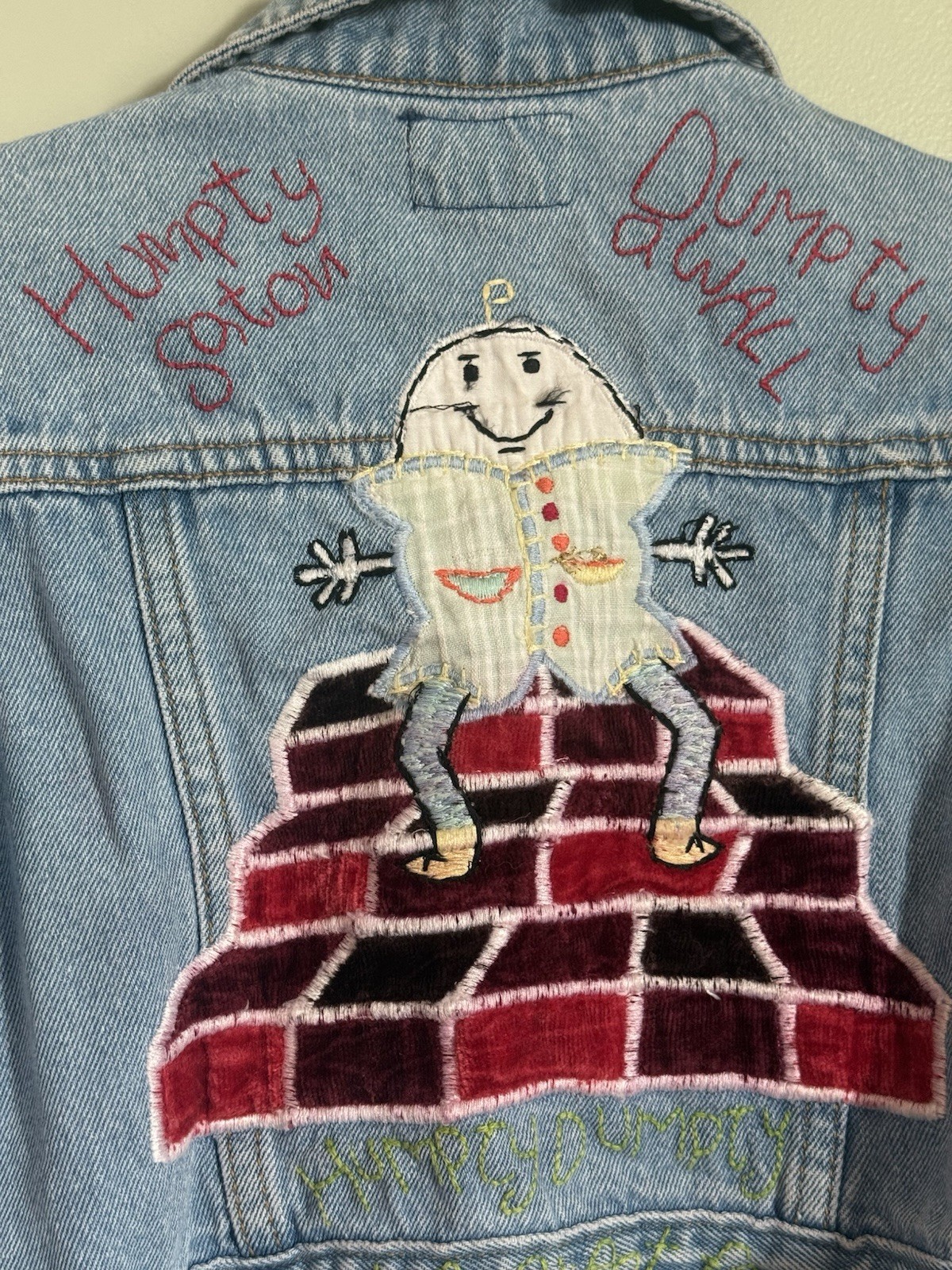 Vintage 90s Baby Gap Humpty Dumpty Toy Soldier Novelty Denim Jacket 12-24M