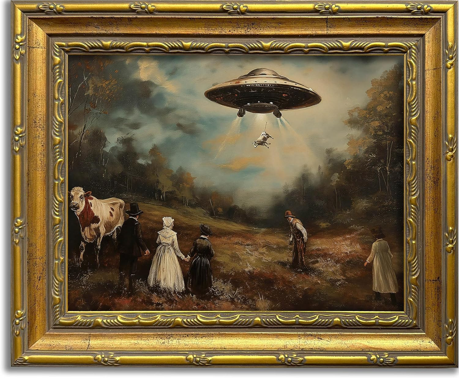 Vintage UFO Wall Art Weird Victorian Funny Wall Decor