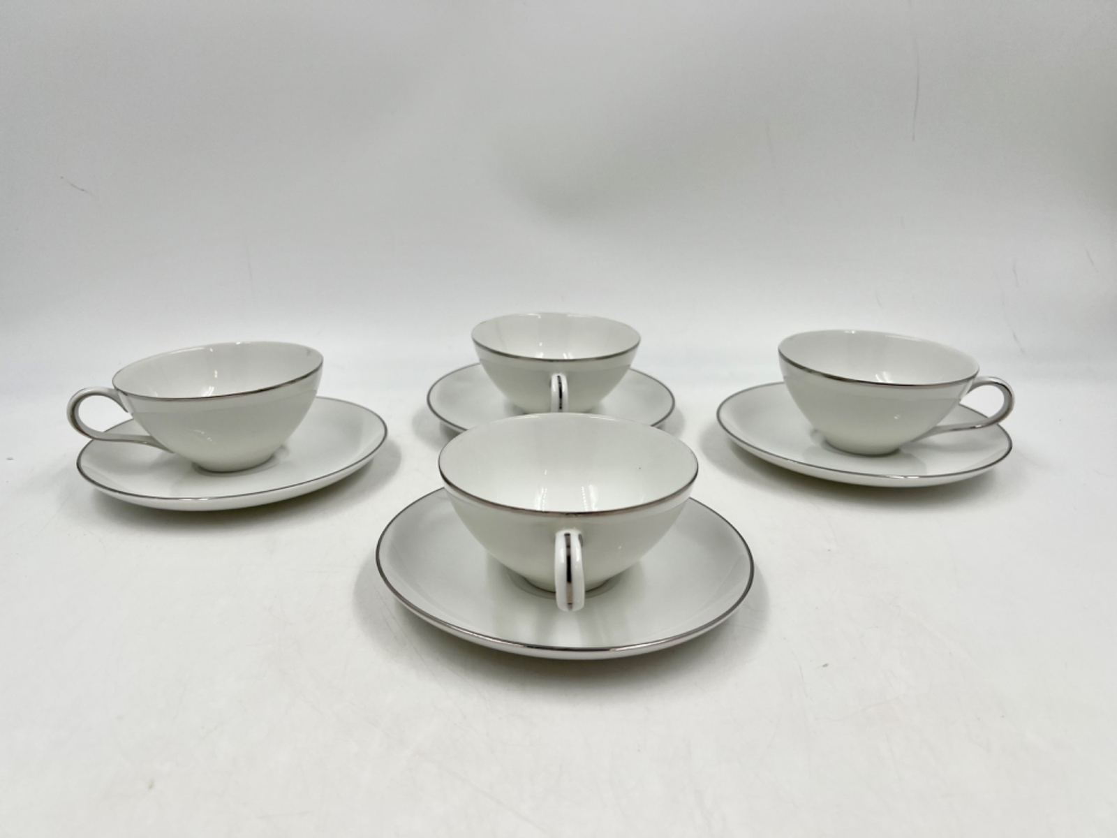 8 Pc VTG Royal M by Mitashoten Cup & Saucer-Platinum Knight M109-Wedding/Formal