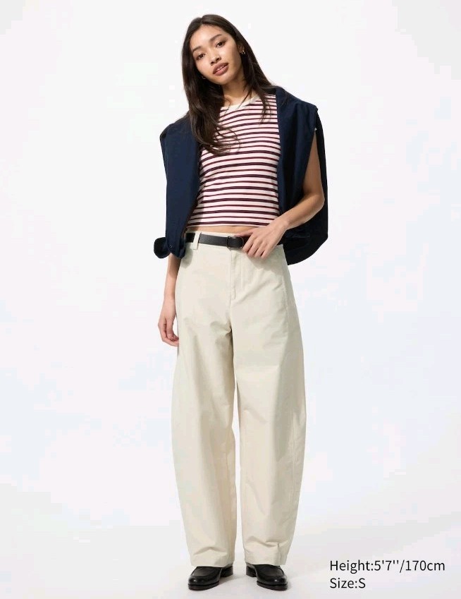 UNIQLO Jersey Barrel Pants Natural M