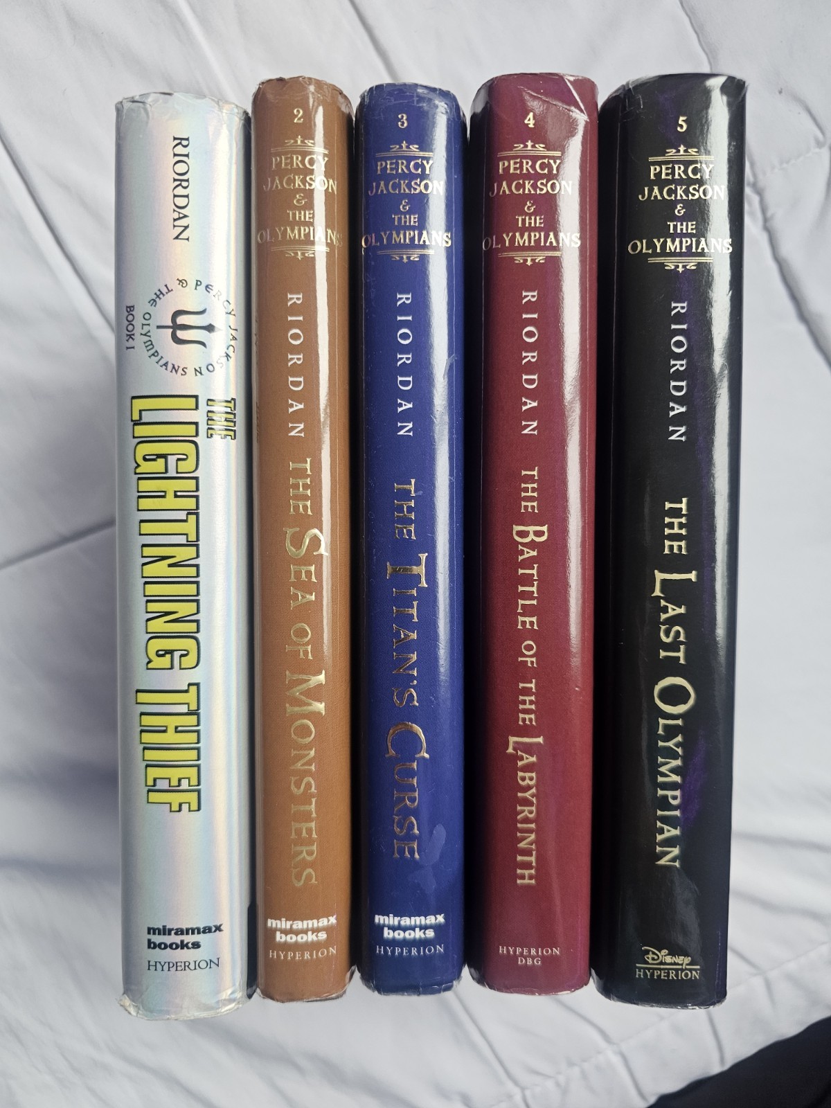 Percy Jackson & The Olympians by Rick Riordan 5-Book Hardcover Fantasy Set