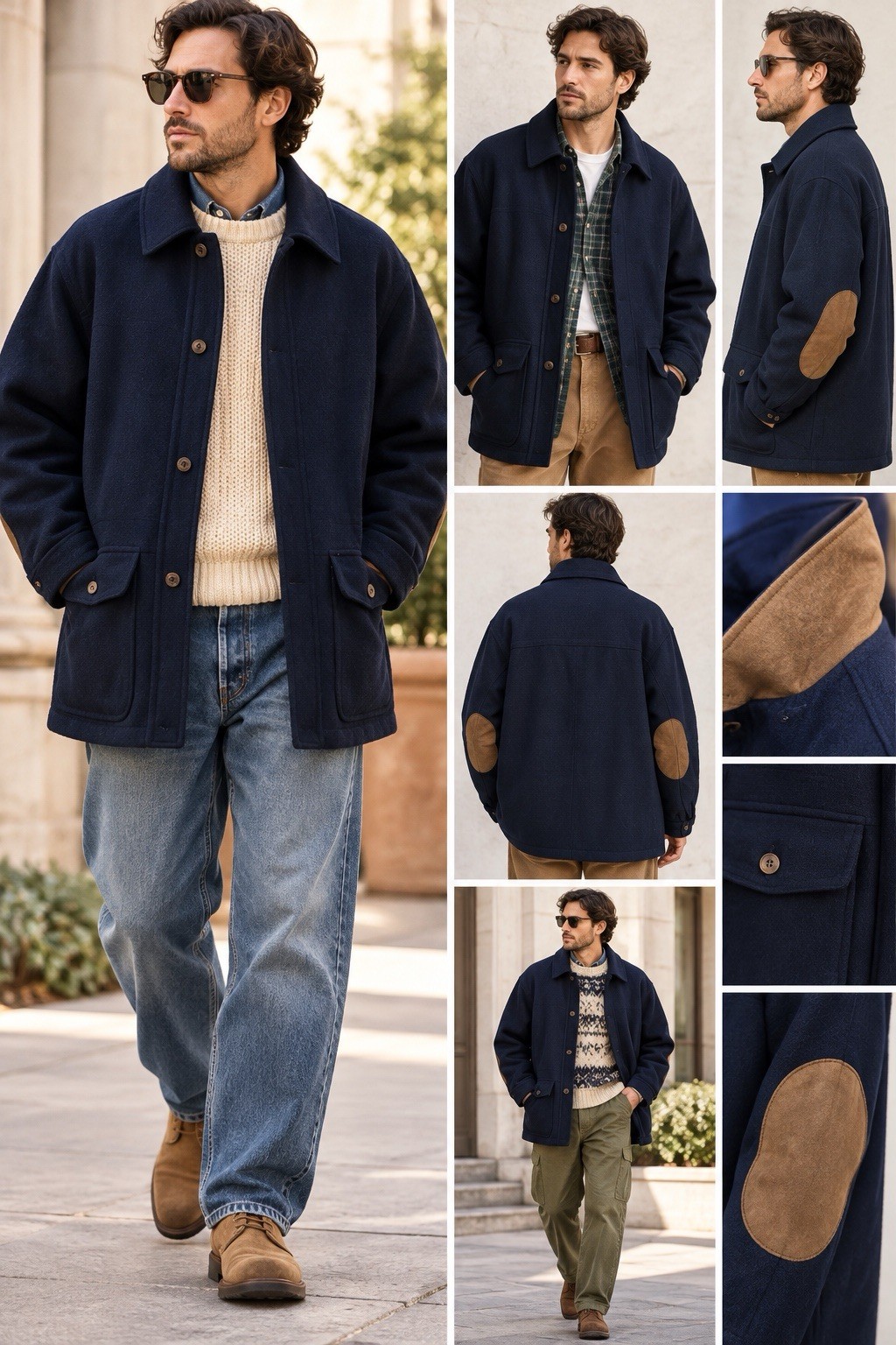 Vtg Pendleton Jacket Mens  XL Virgin Wool Suede Elbow Heritage Old Money USA