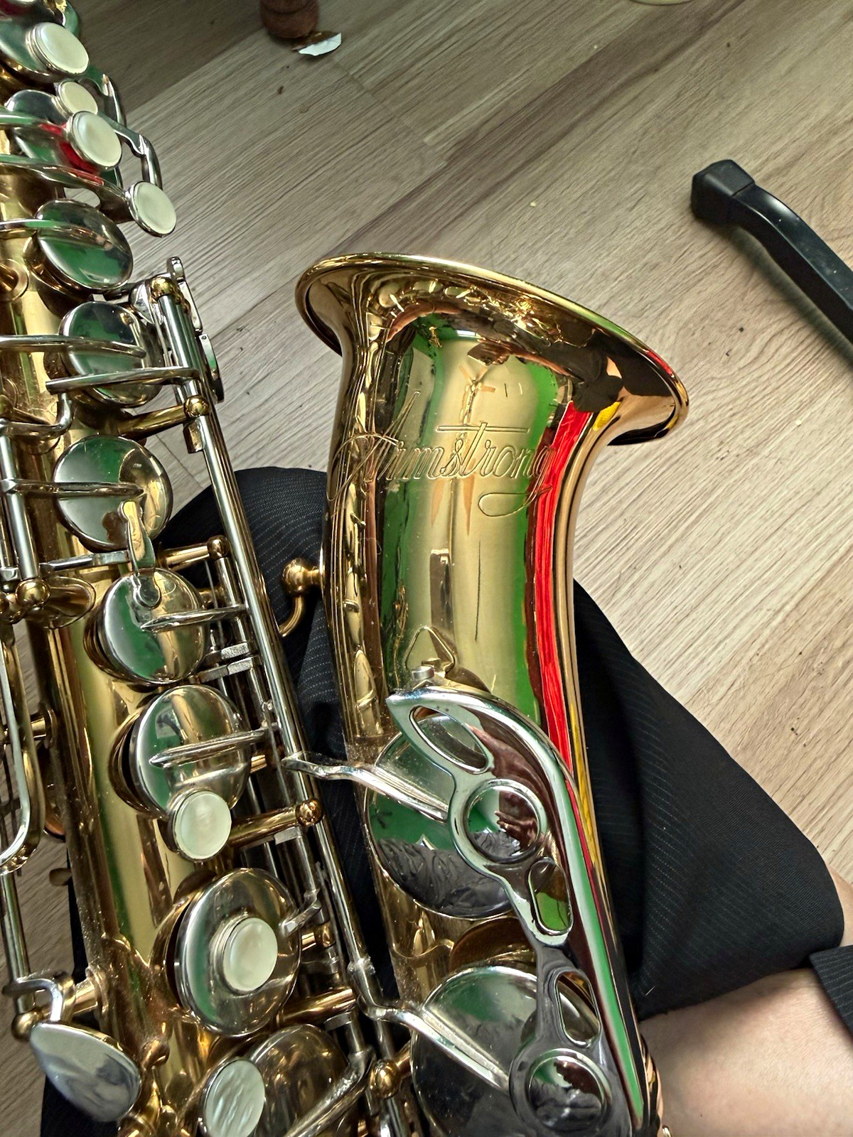 Amstrong Bb Soprano Saxophone Gold Lacquer Brass Body Serial N73283 Amstrong Bb Soprano Saxophone Gold Lacquer Brass Body Serial N73283