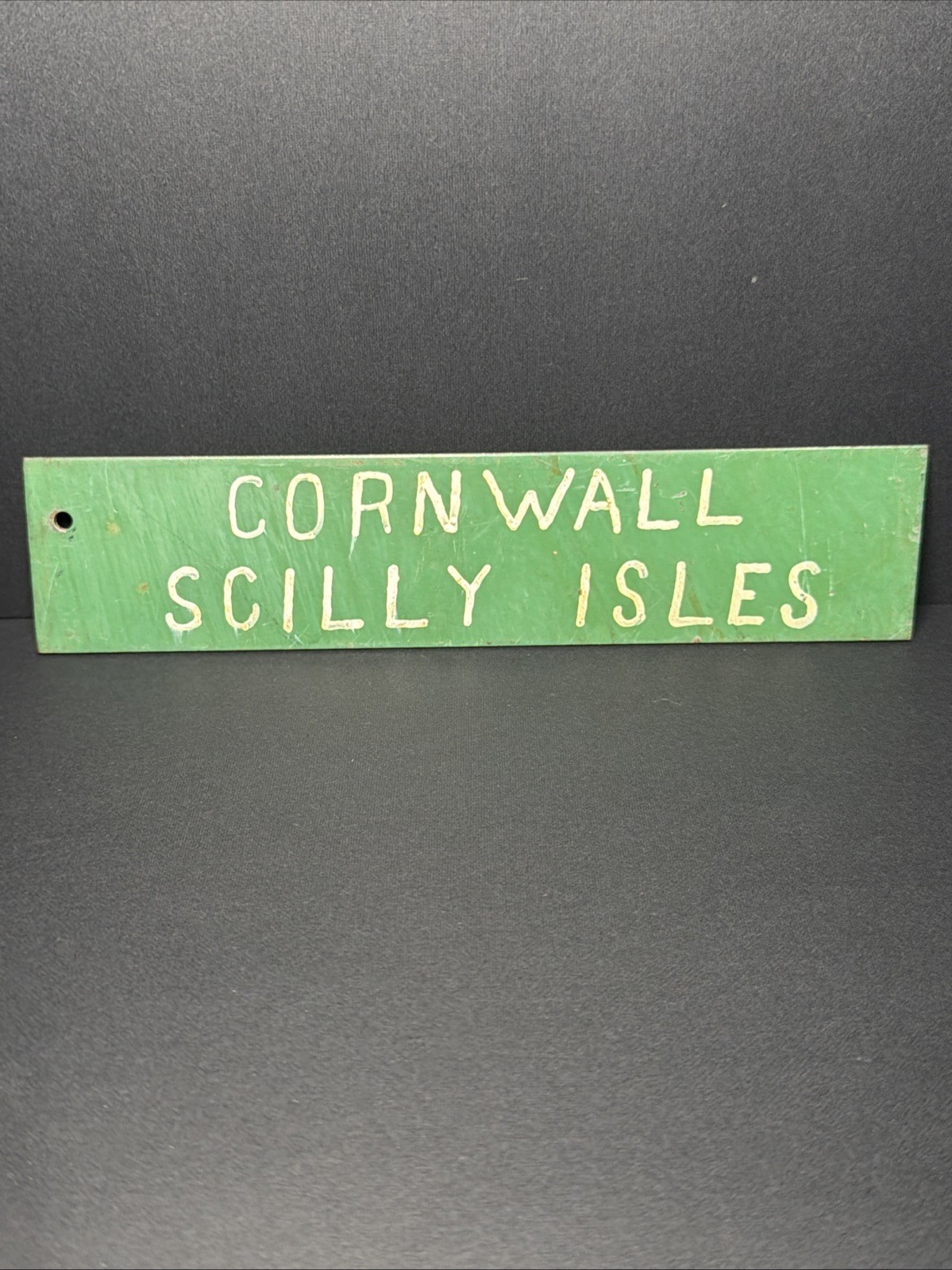 VTG Metal Hand Painted British Postal Office 8x2” Cornwall Scilly Isles UK WOW VTG Metal Hand Painted British Postal Office 8x2” Cornwall Scilly Isles UK WOW
