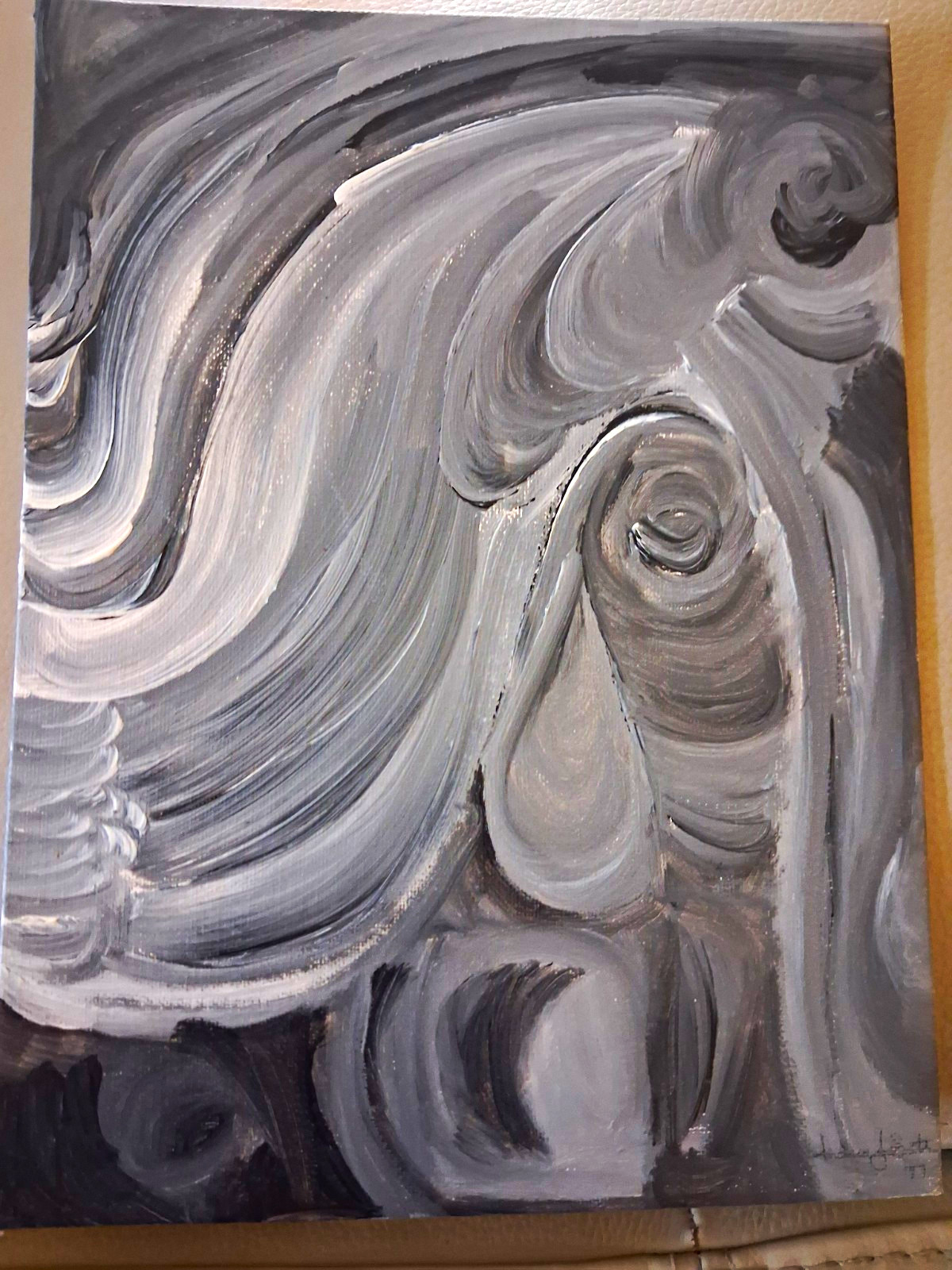 🎨 Vintage 1977 Original Abstract Expressionist Painting  Signed Andrew Grosseth