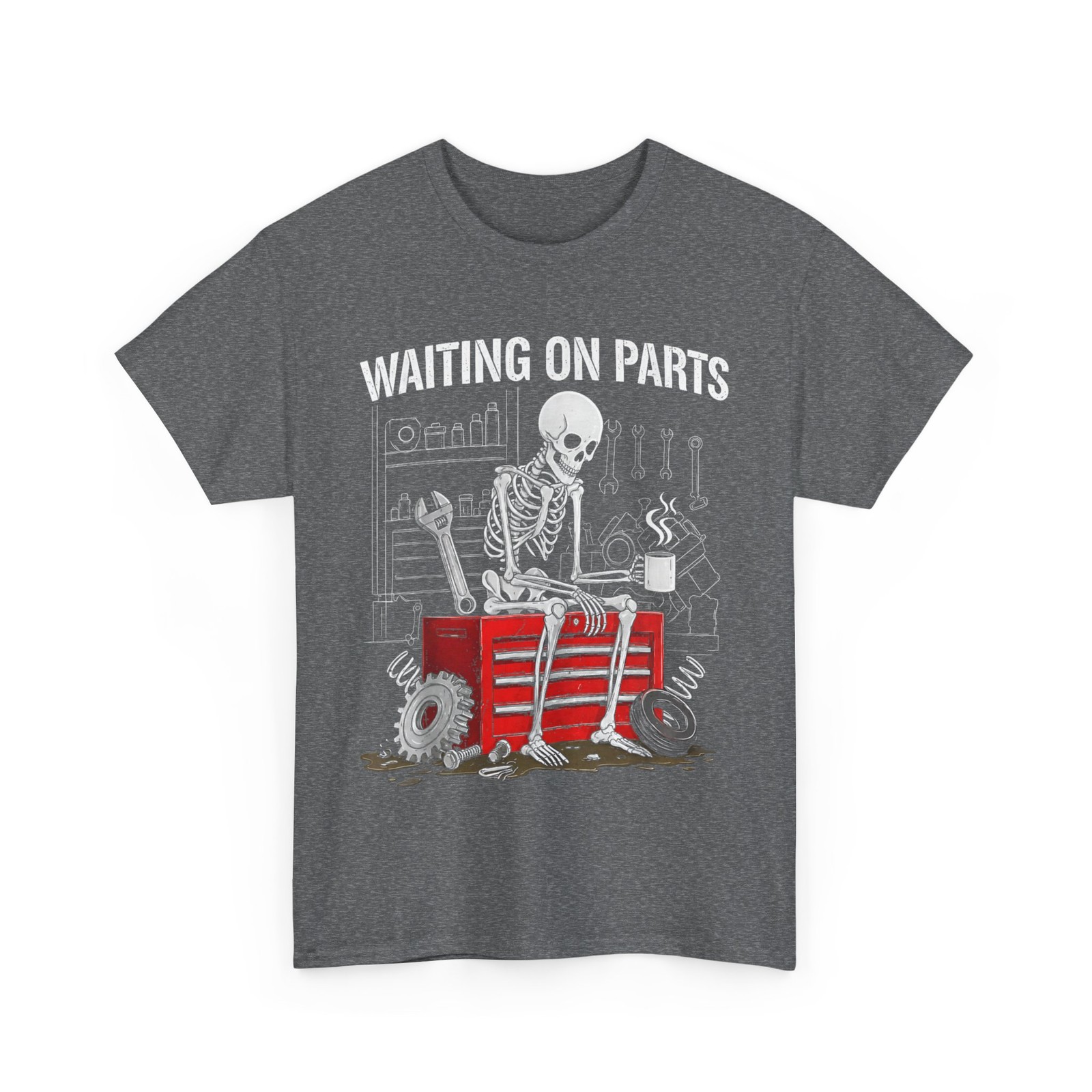 Funny Waiting On Parts Mechanic Skeleton Auto Repair Life T-Shirt