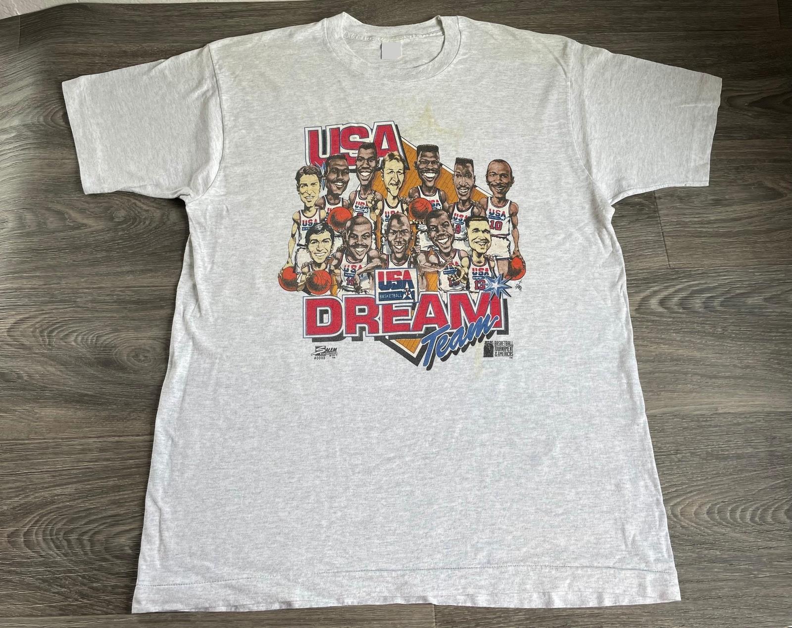 Dream Team Shirt 1992 Vintage Rare 90_s Caricature Tshirt S-XL