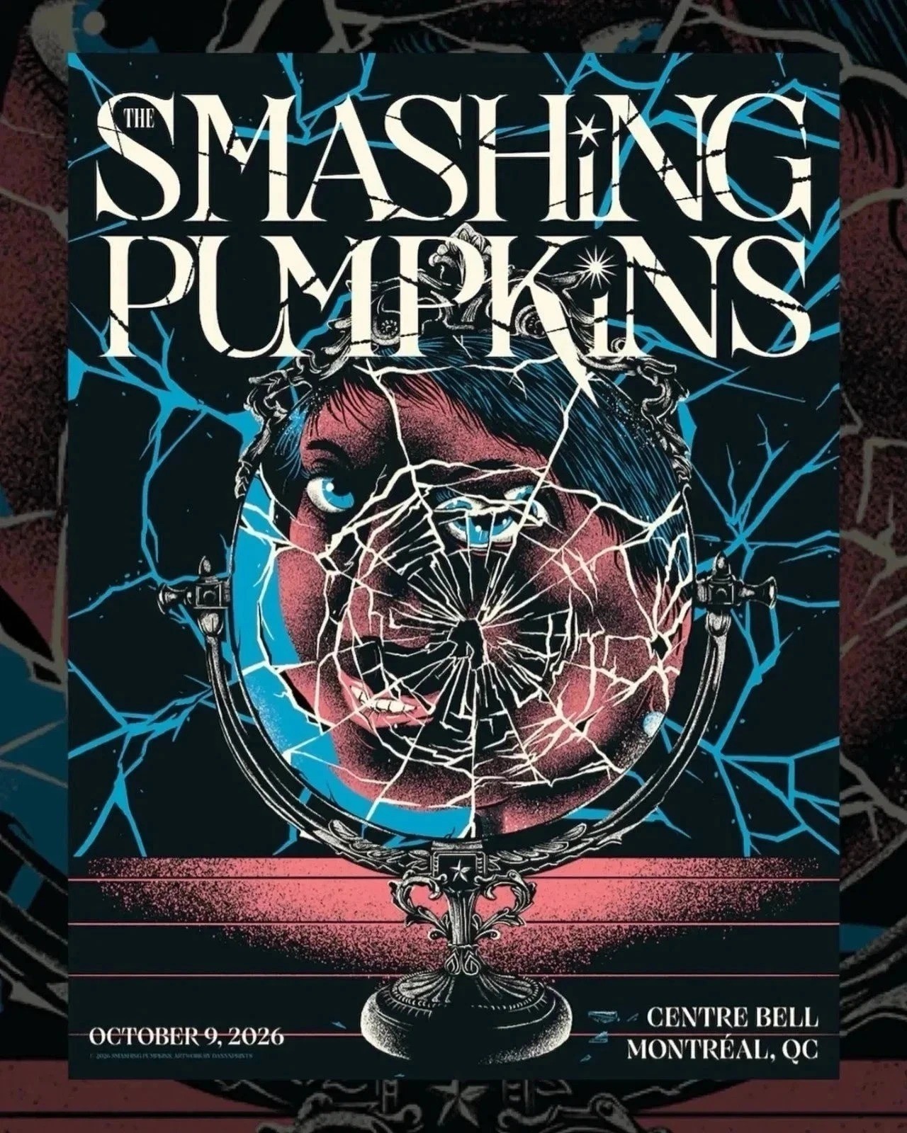 The Smashing Pumpkins Poster Montreal QC Oct 9 2026 Concert Wall Art Reprint